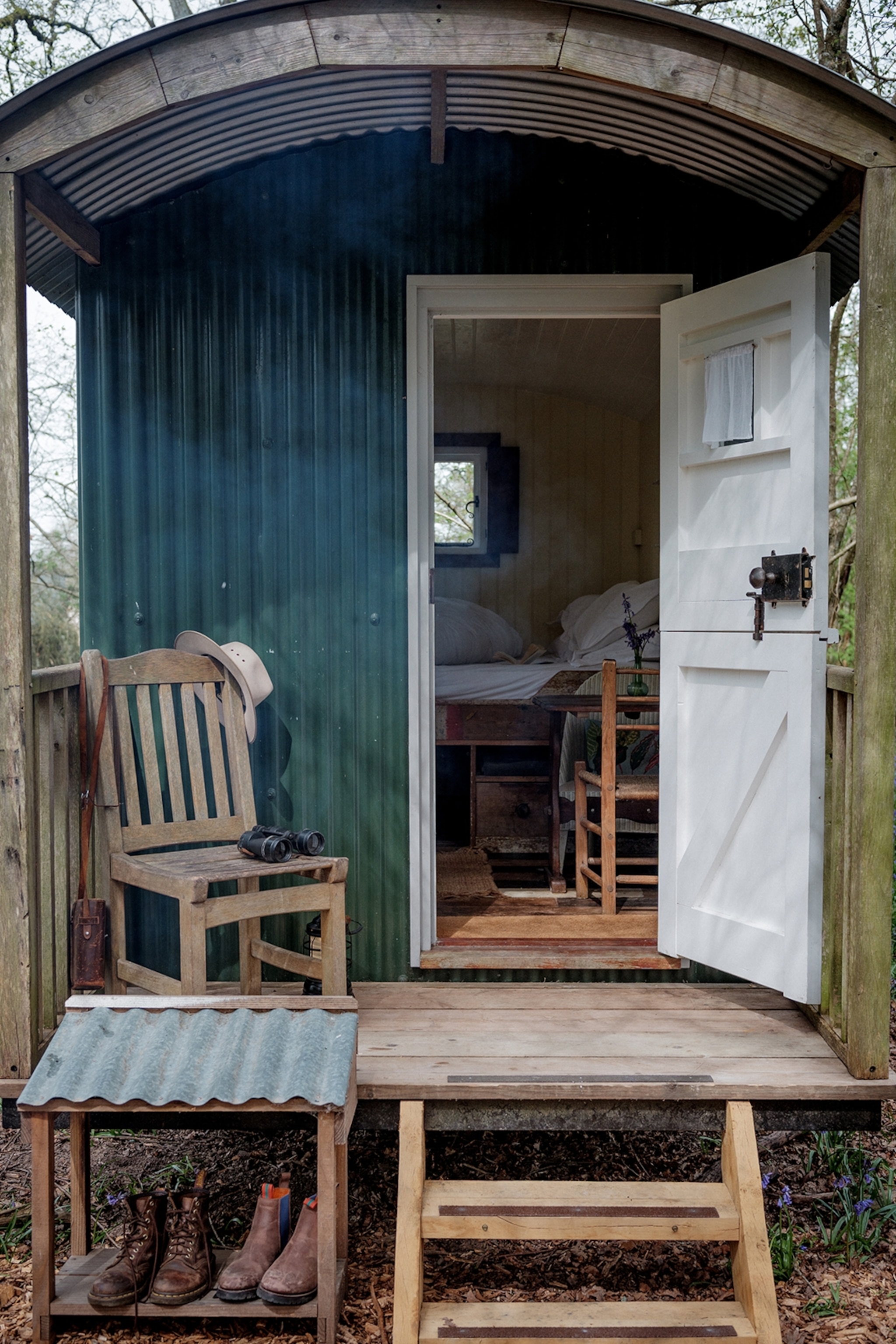 shepherds hut at a farm hotel