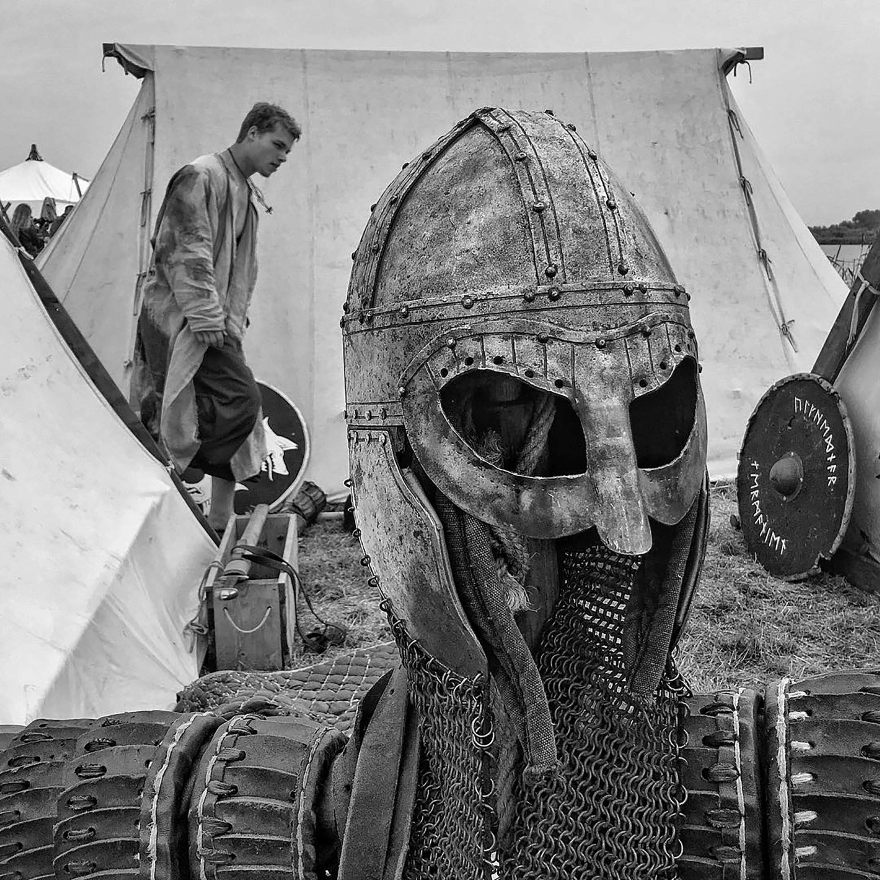 viking suits of armor at a festival