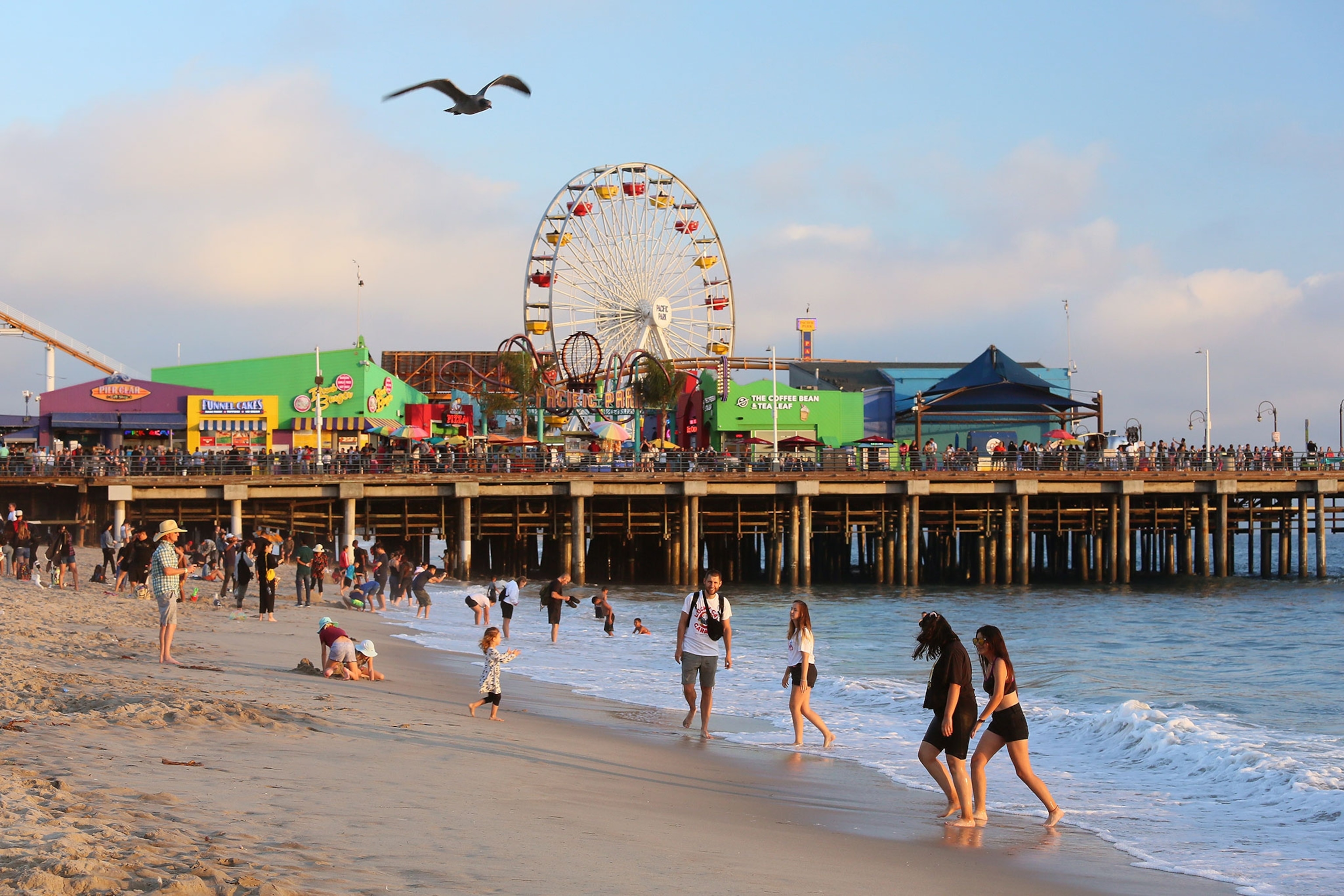 Santa Monica Pier at Santa Monica Beach.