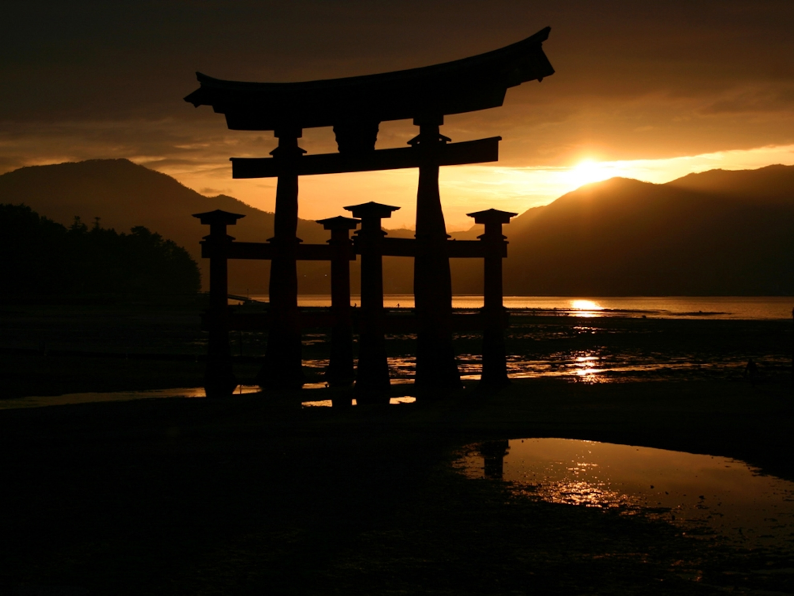 Dusk at an Osaka torii
