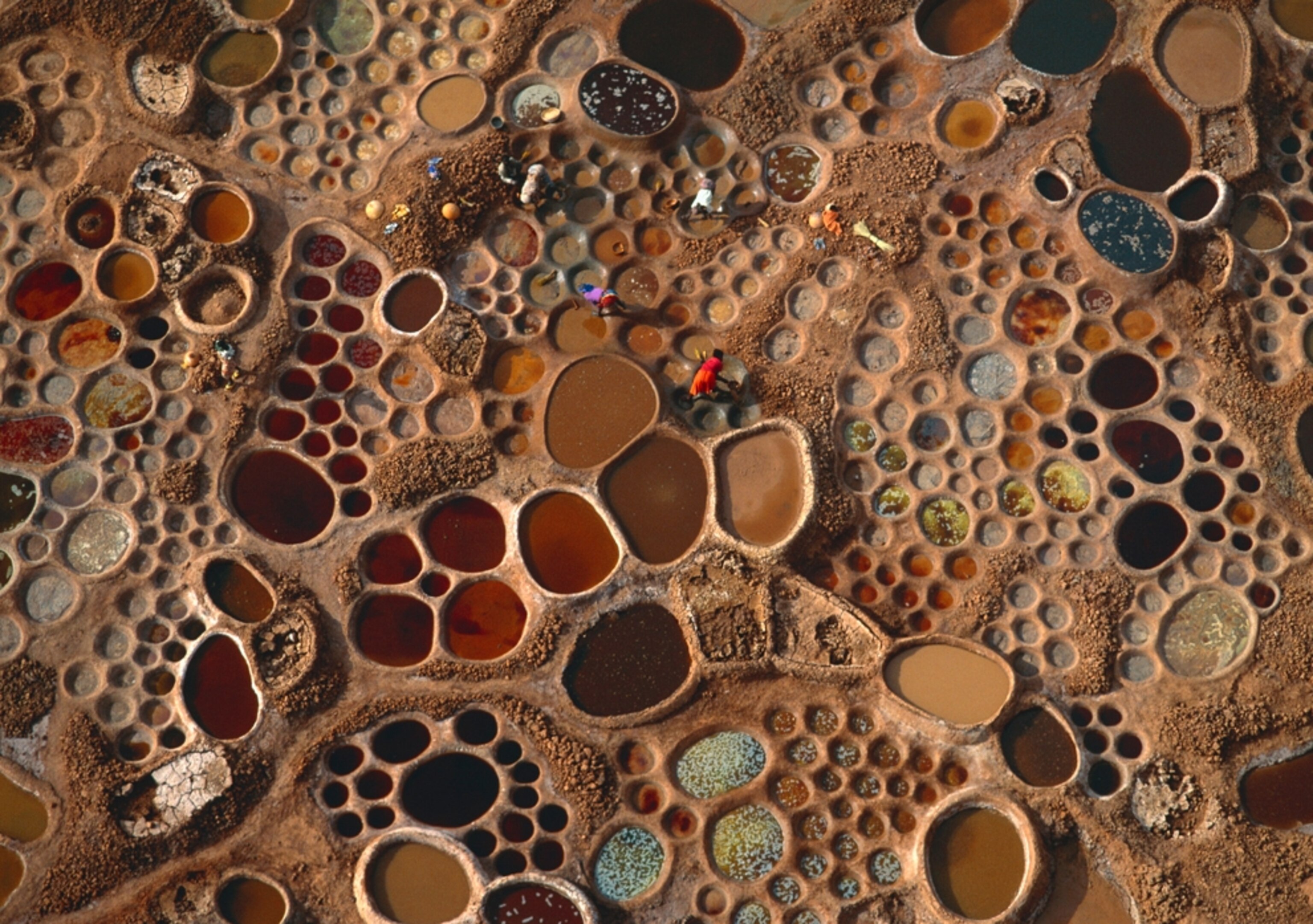 colorful saltwater pools, Niger