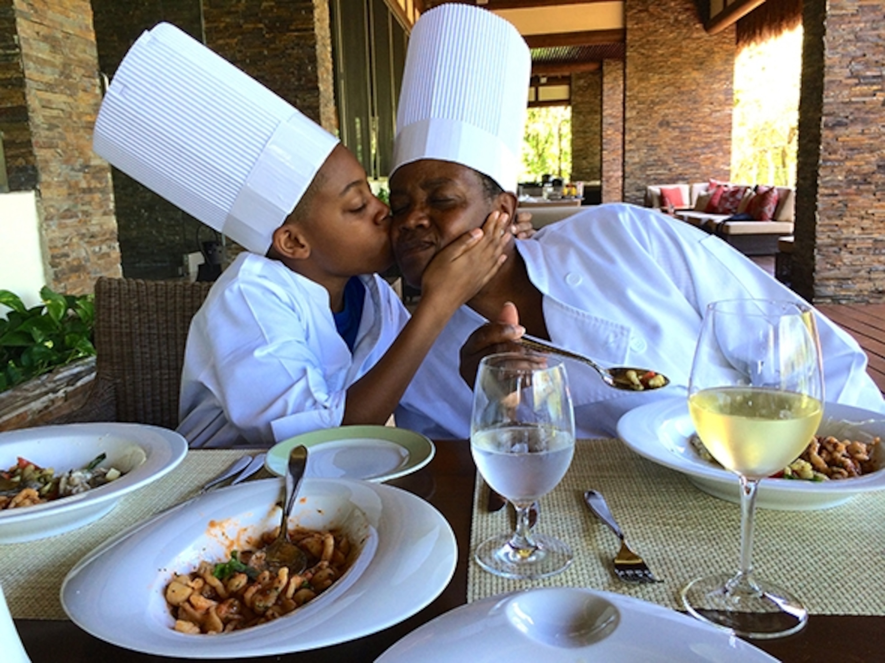 Catching up at dinner (Photograph by Heather Greenwood Davis)