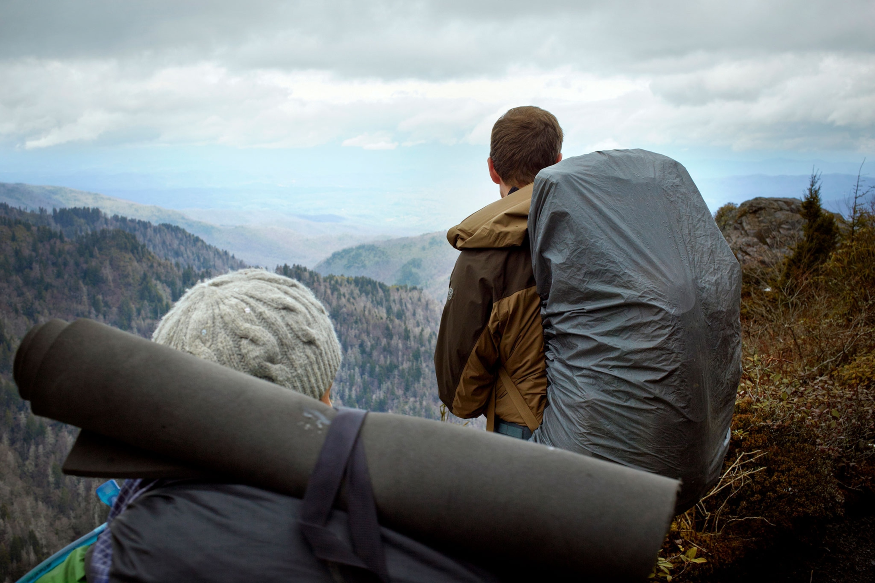 a two Appalachian Trail through-hikers in Great Smoky National Park