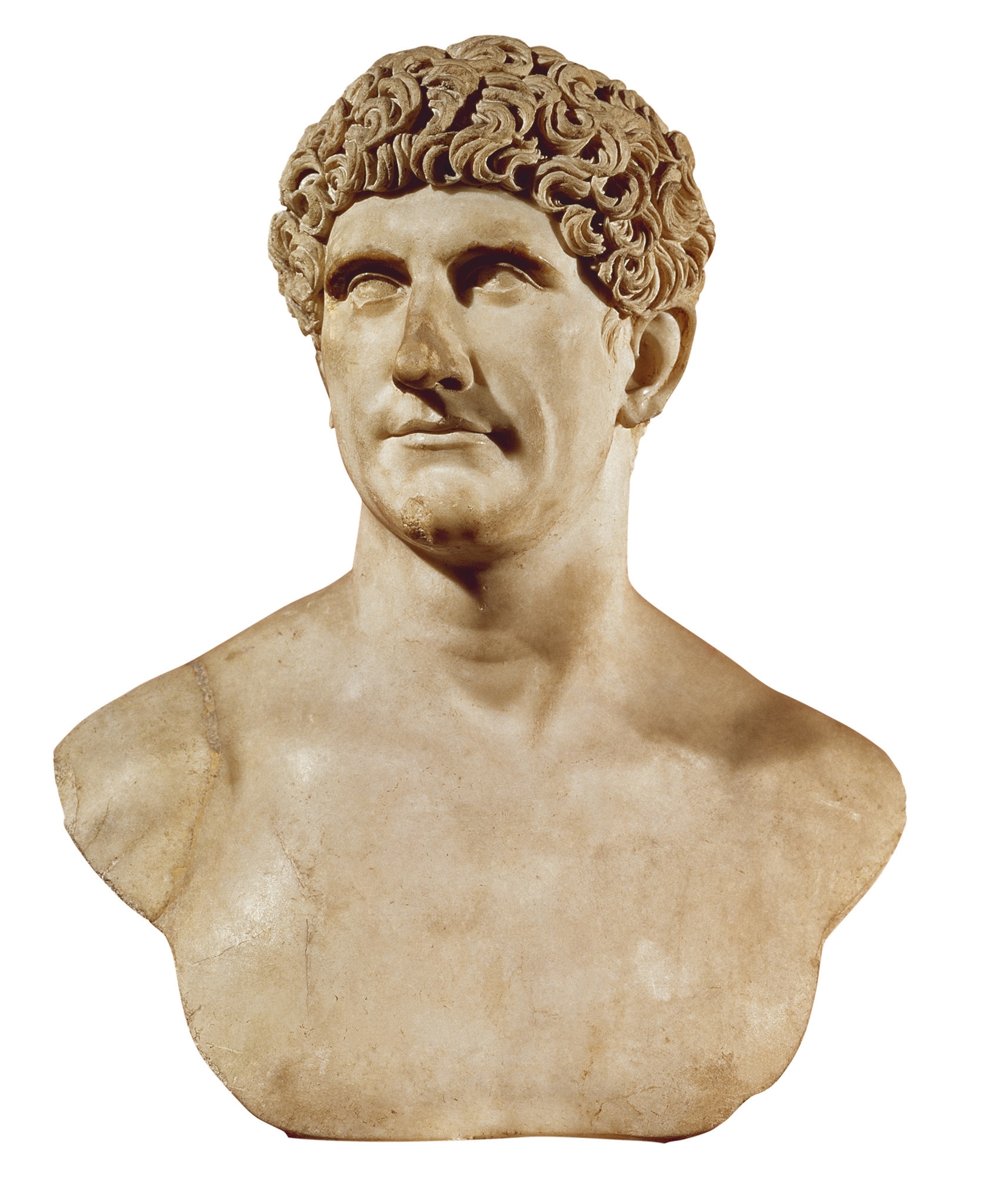 A bust of Mark Antony is pictured.