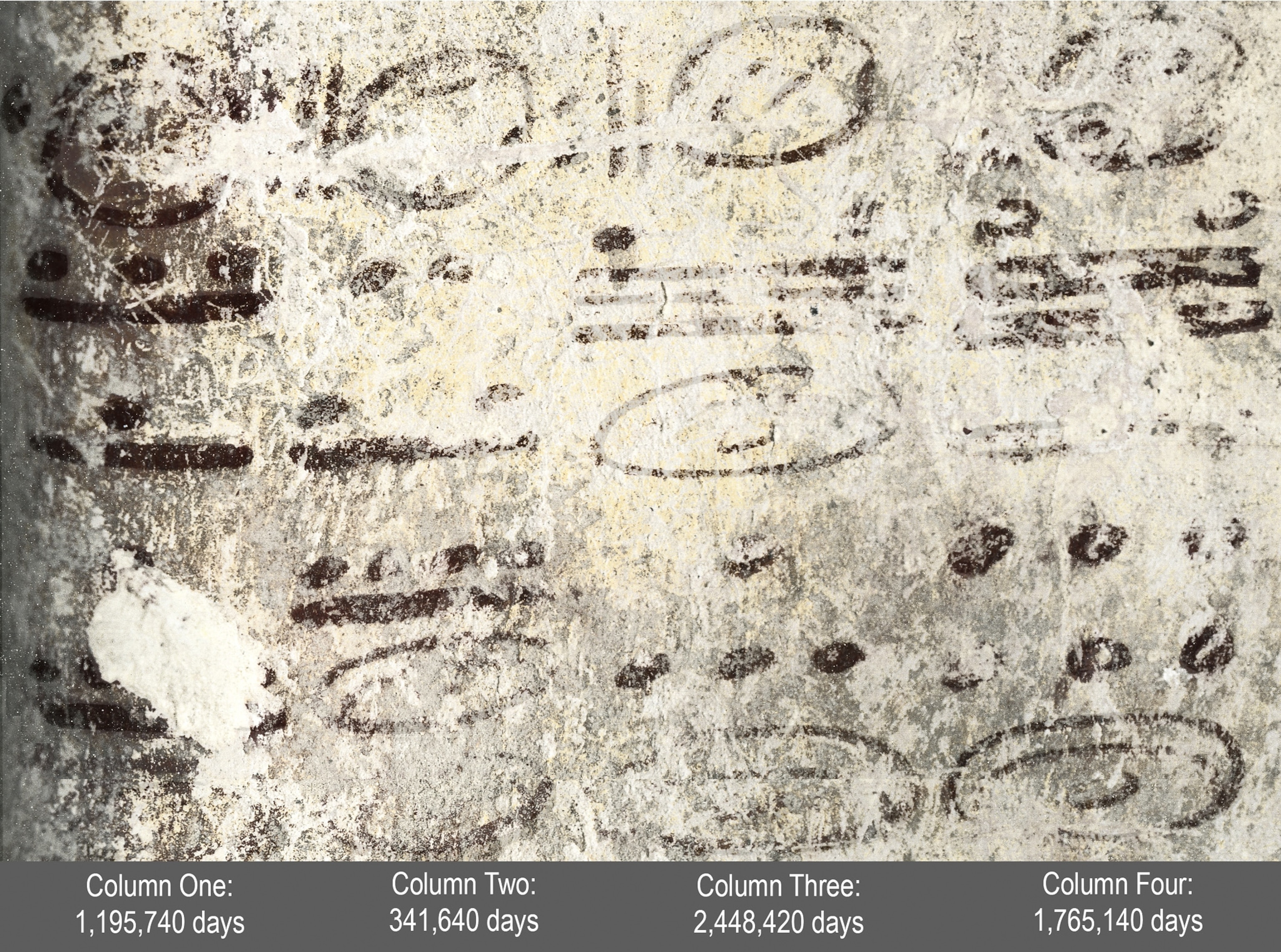Maya house art picture: Four Maya calendar dates