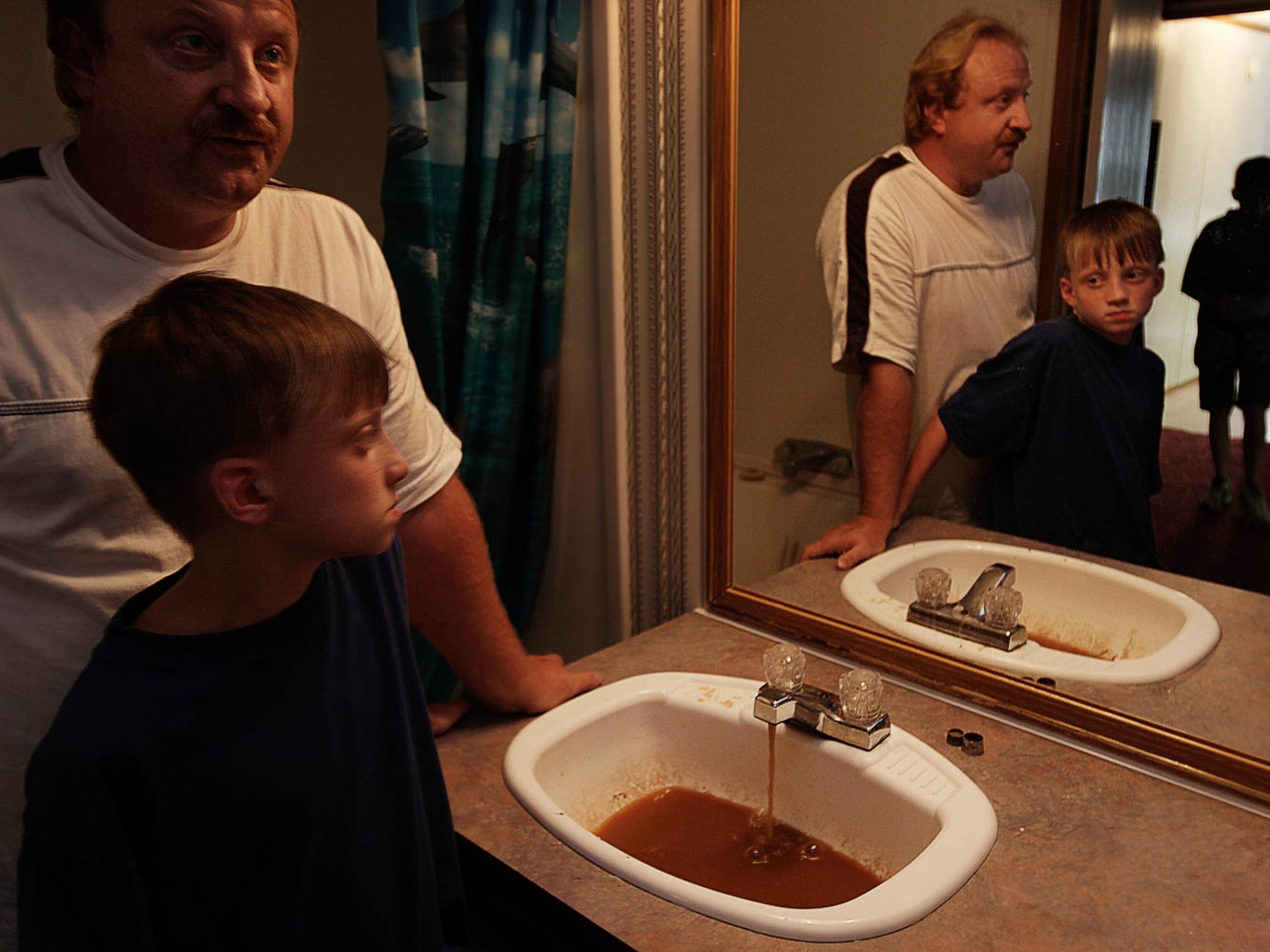 dirty water in sink