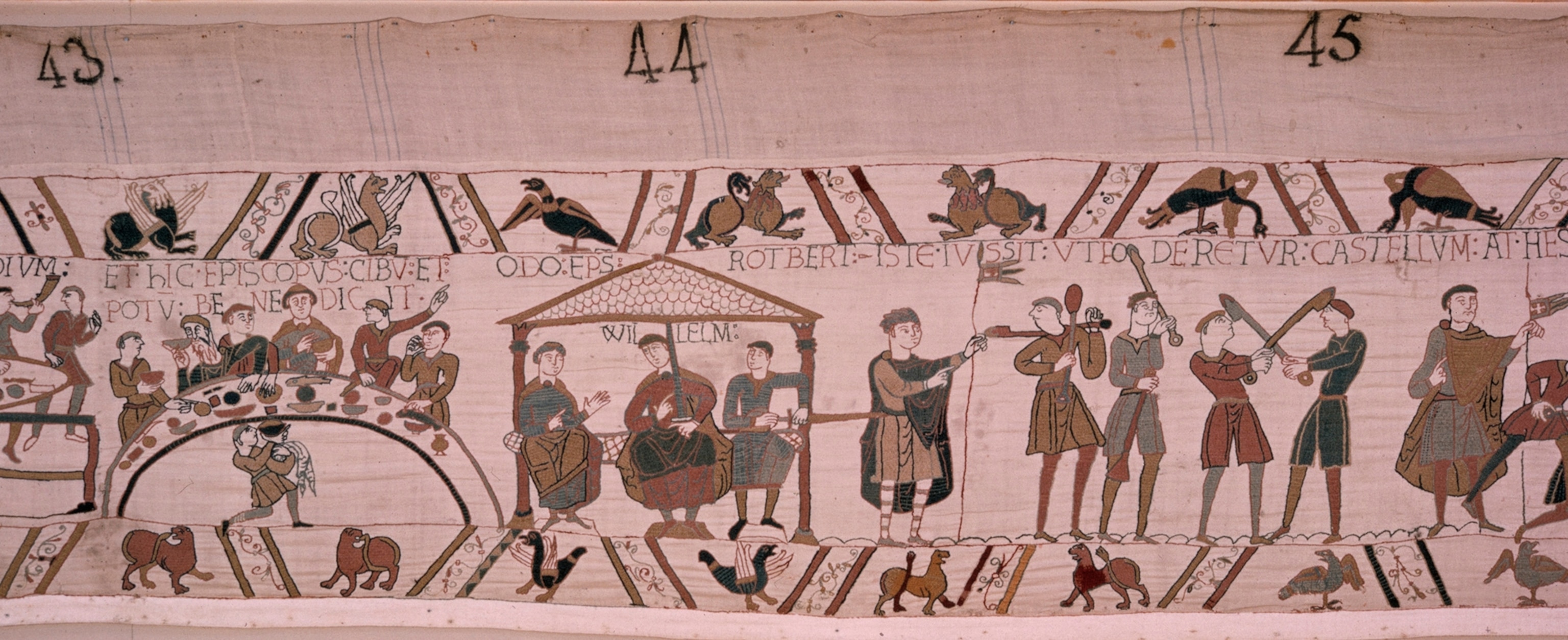 A scene from the tapestry in which the invaders map their strategy.