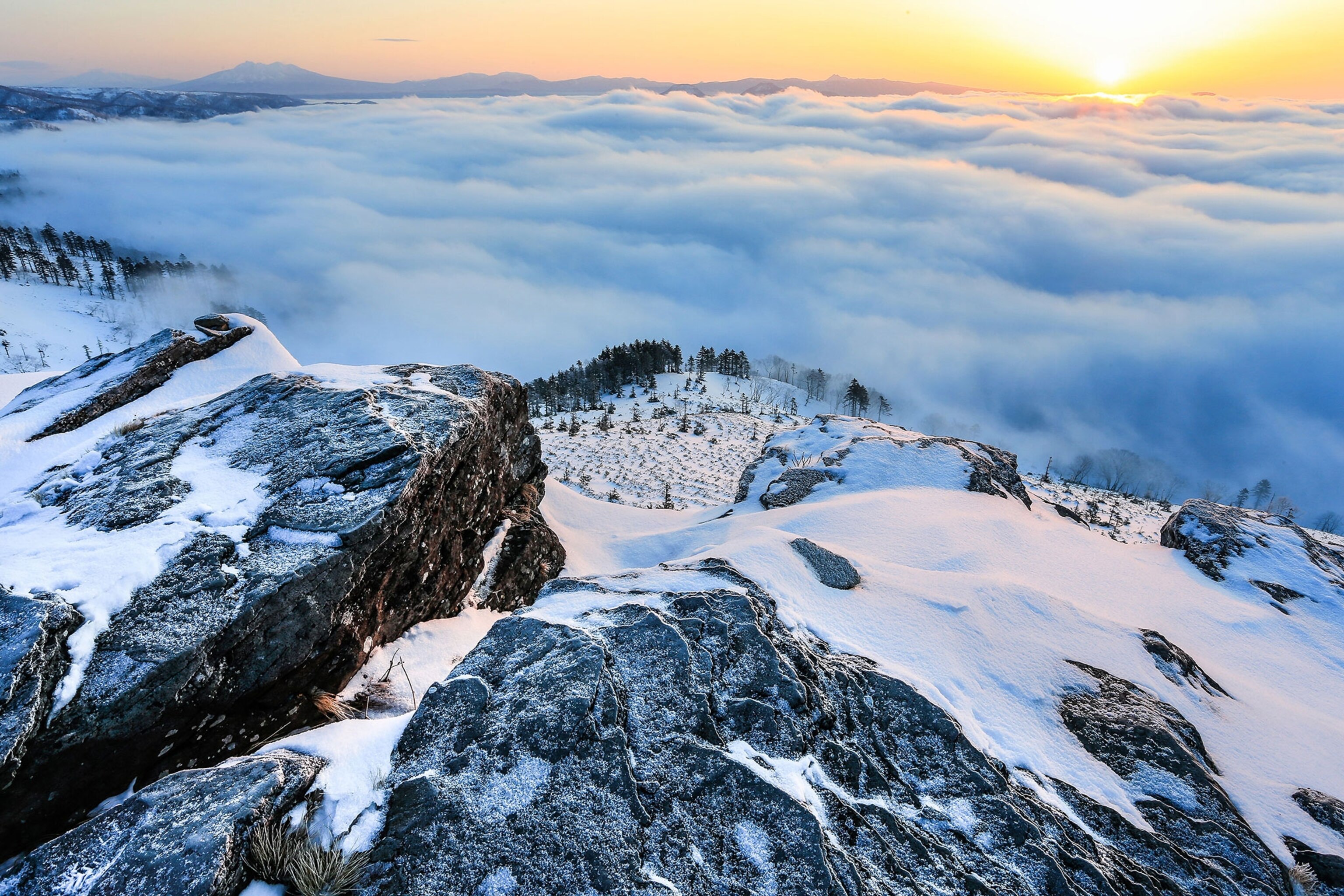 a mountain range near Hokkaido, Japan