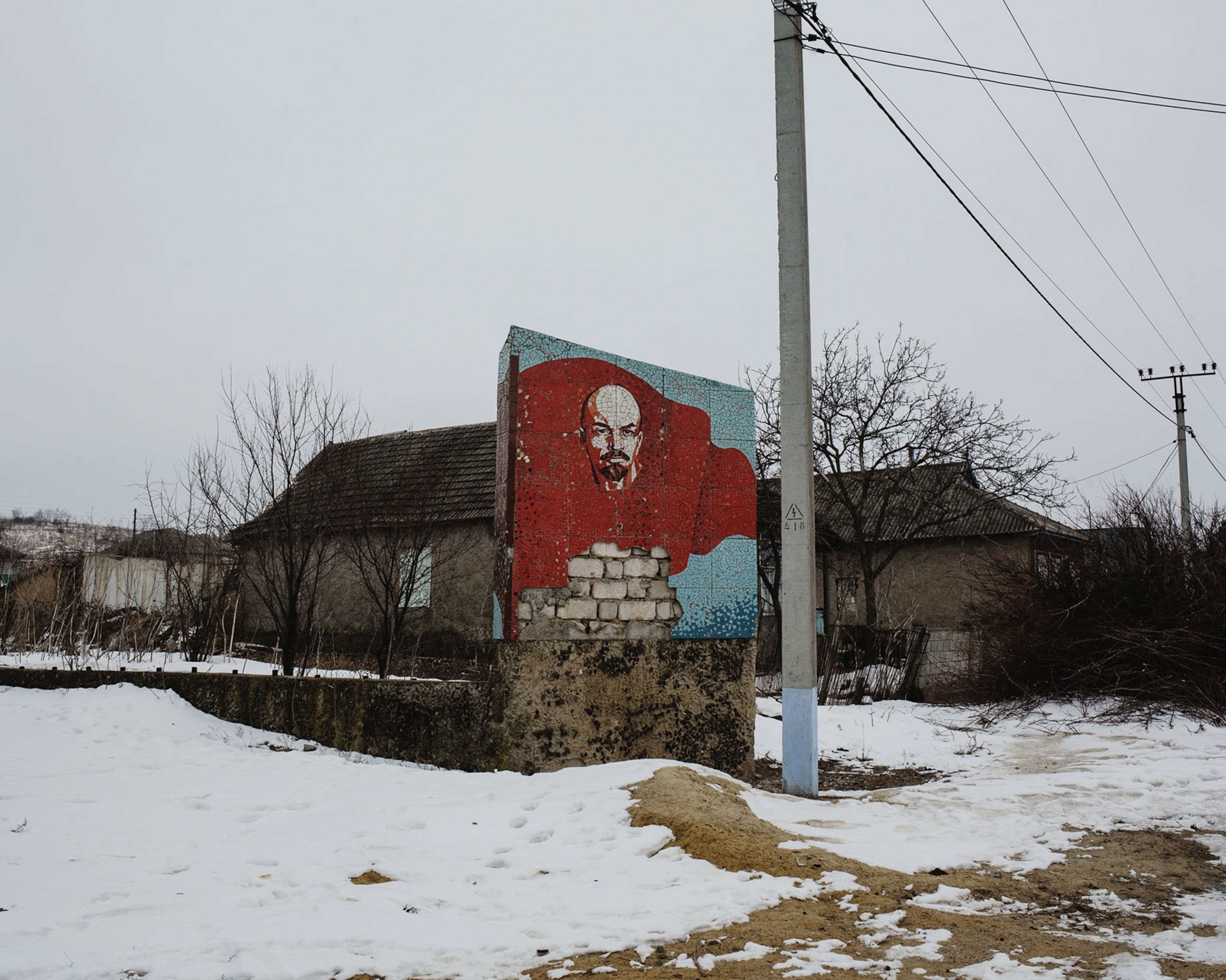 an old mosaic of Lenin