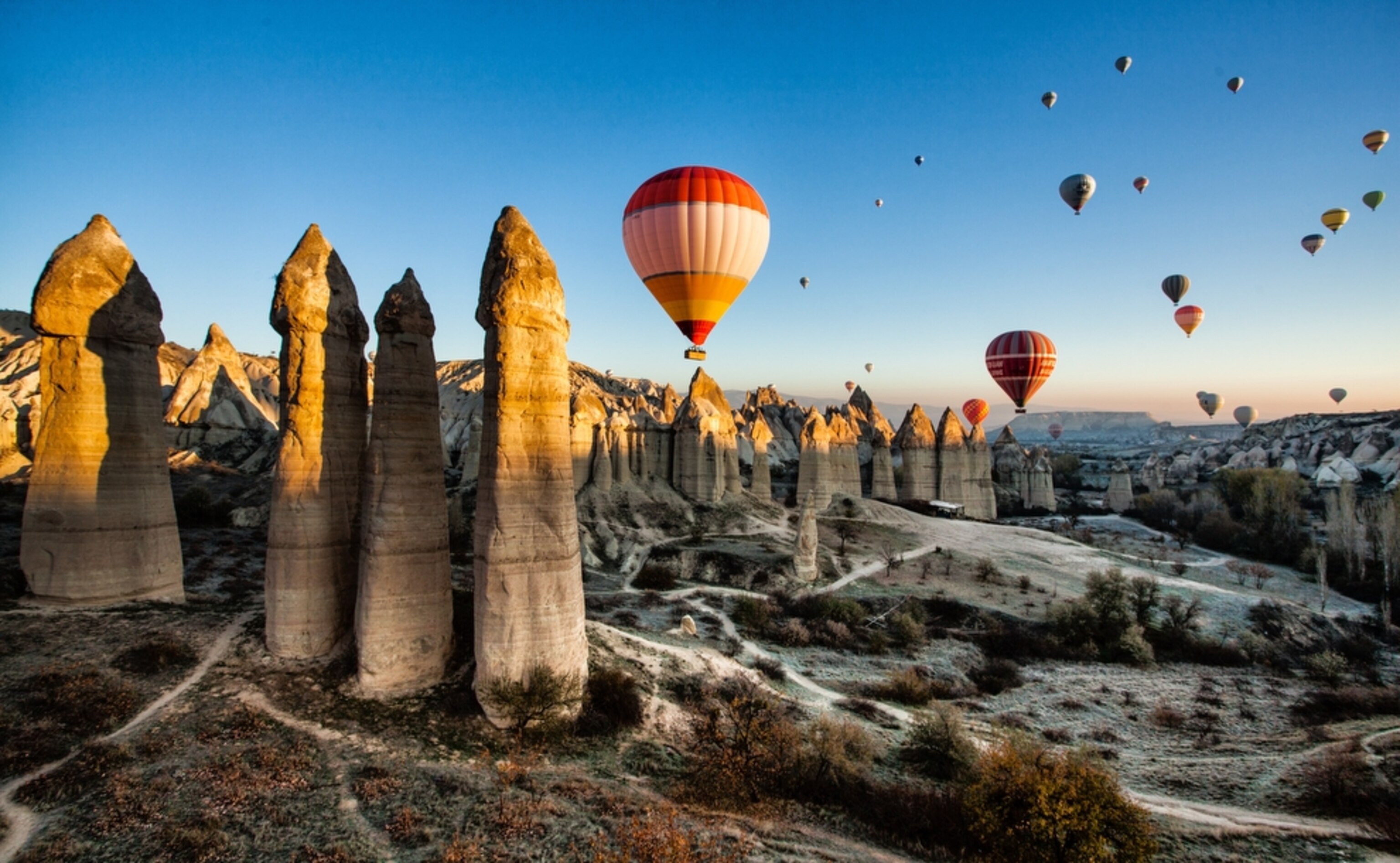 hot air balloons in Cappadocia, Turkey