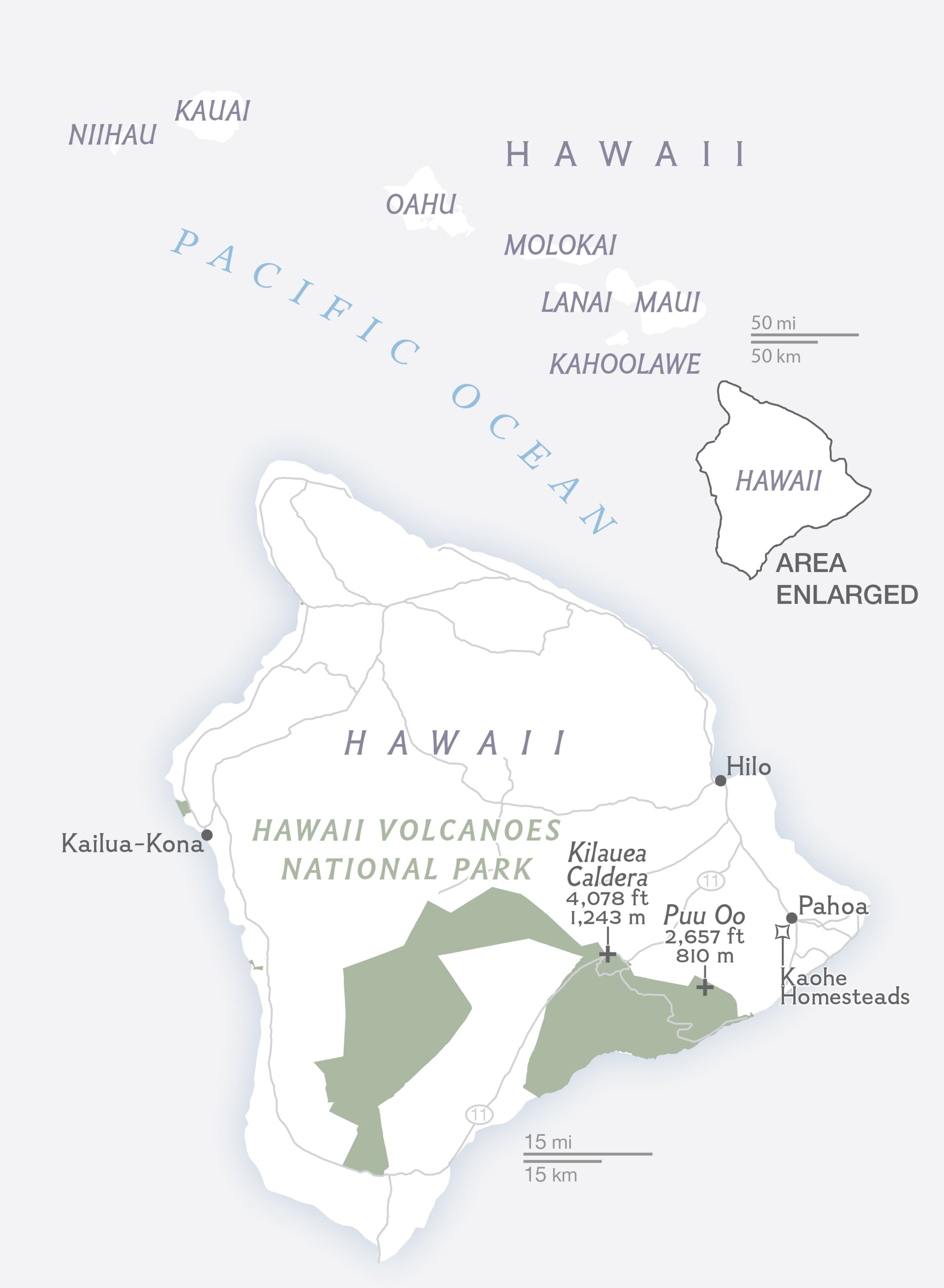 An aerial photo of lava flow from the Kilauea Volcano