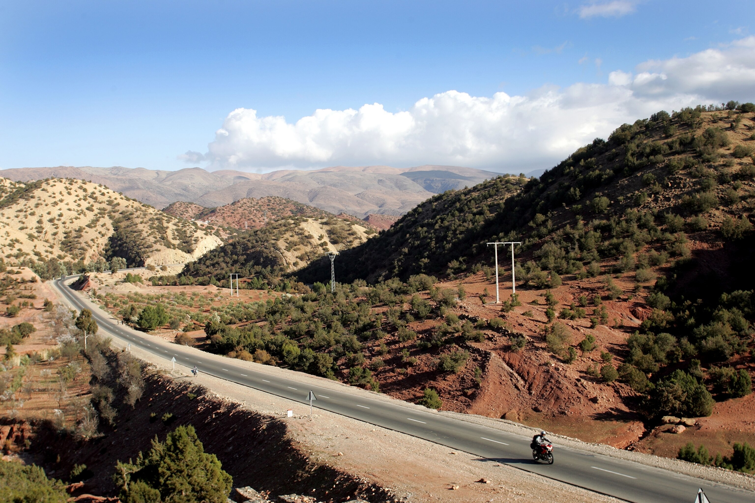 a motorcyclist in Morocco