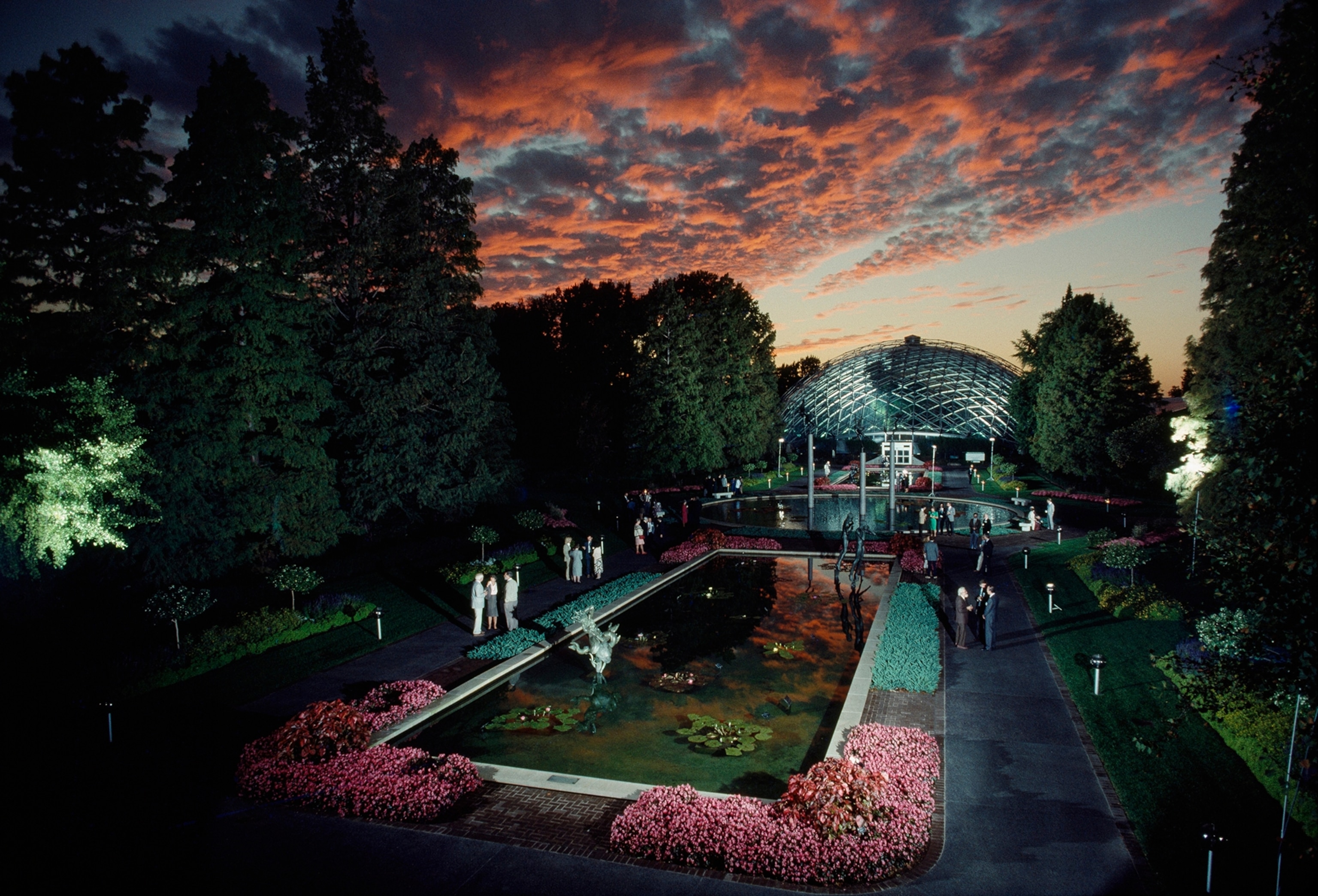 A reception is held at the Missouri Botanical Gardens.