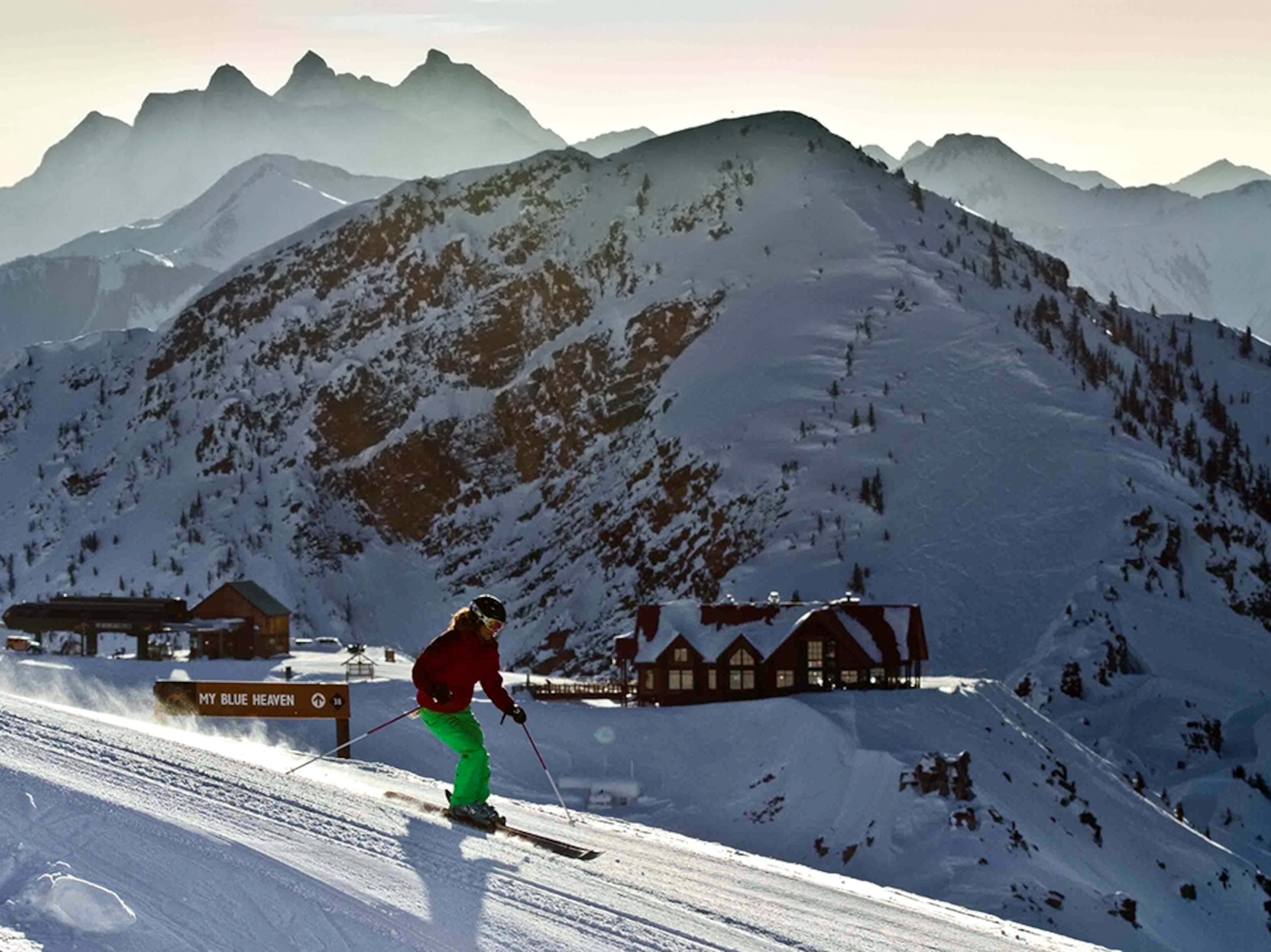 a skier at Kicking Horse Resort, Field, British Columbia