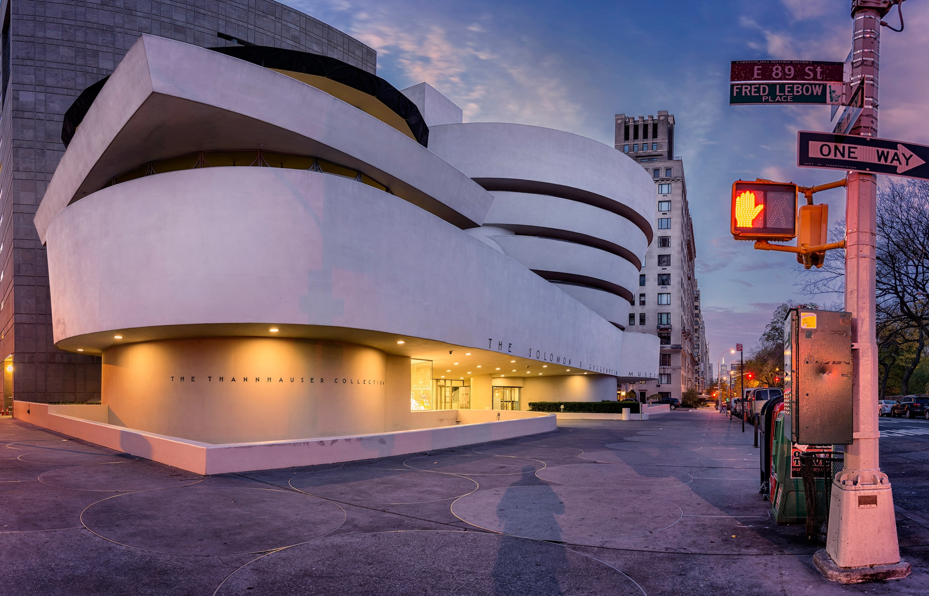 front view of the Guggenheim Museum near Central park New York