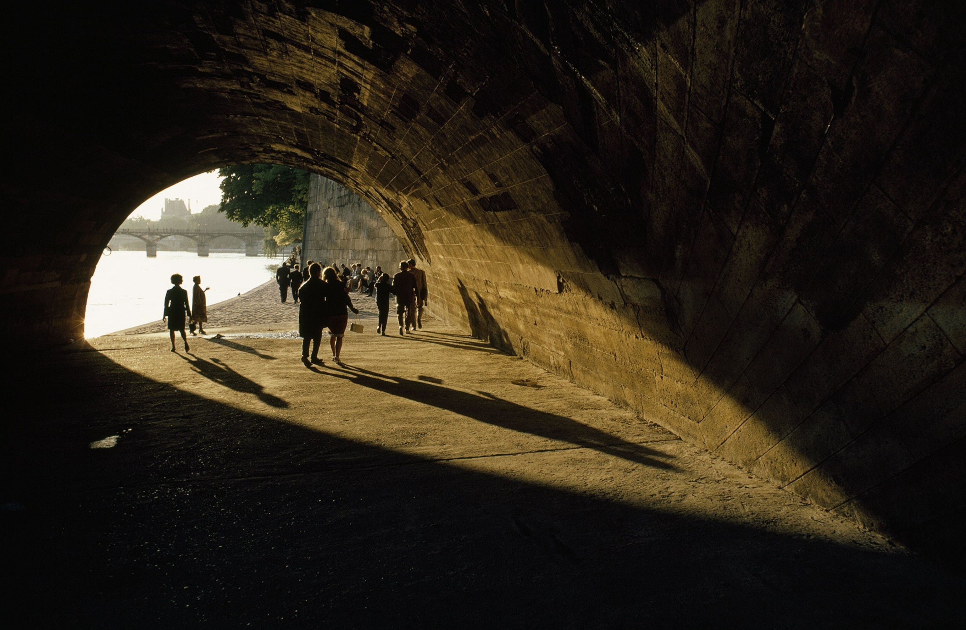 people in a tunnel