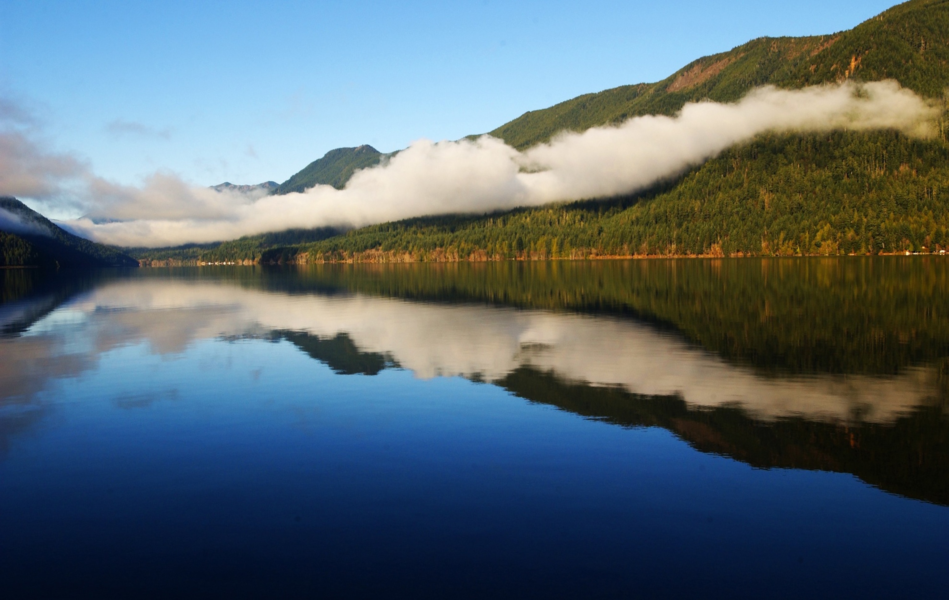 a cloud formation on Lake Crescent in Washington State