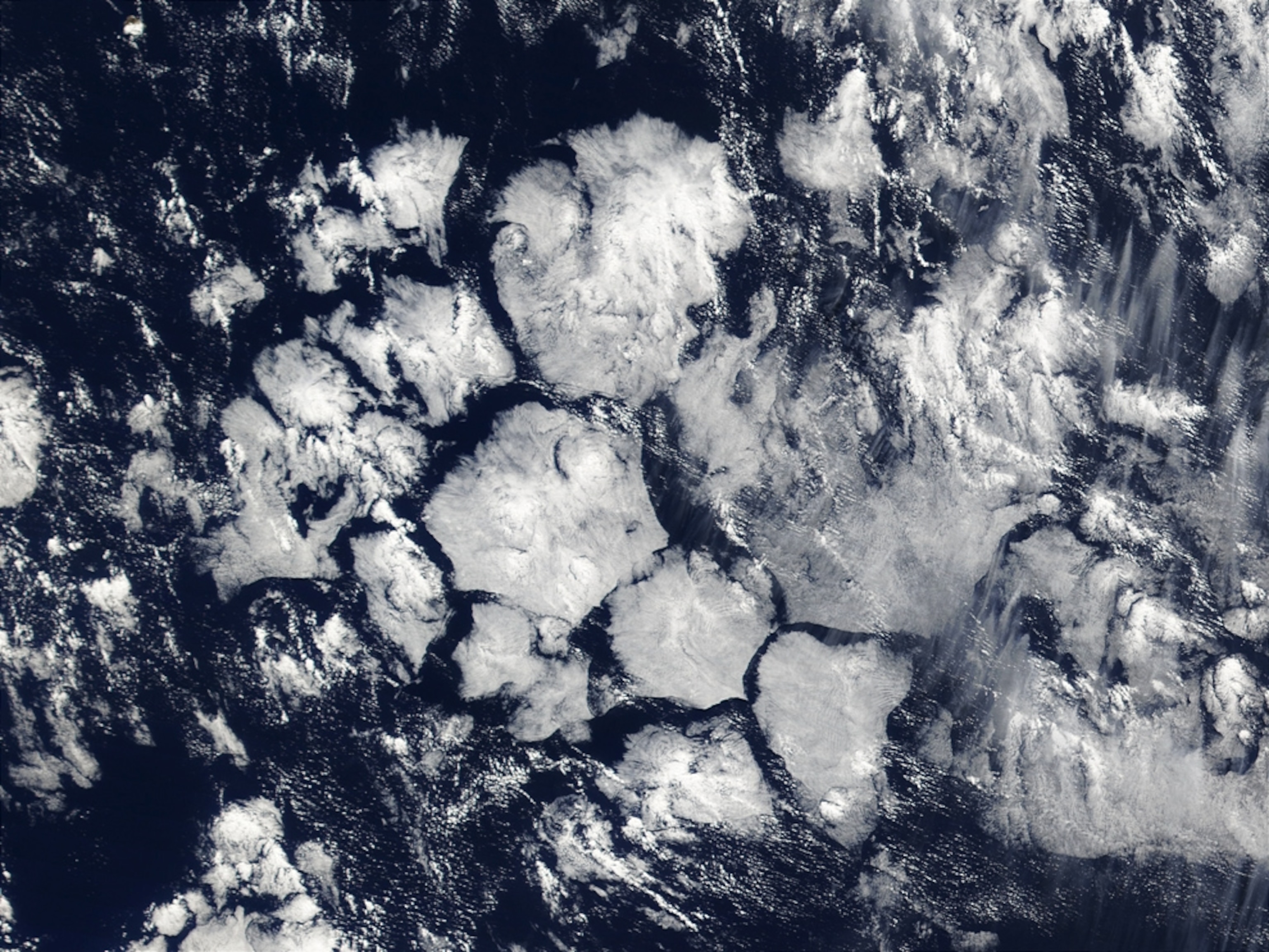 closed-cell clouds over the South Atlantic Ocean.
