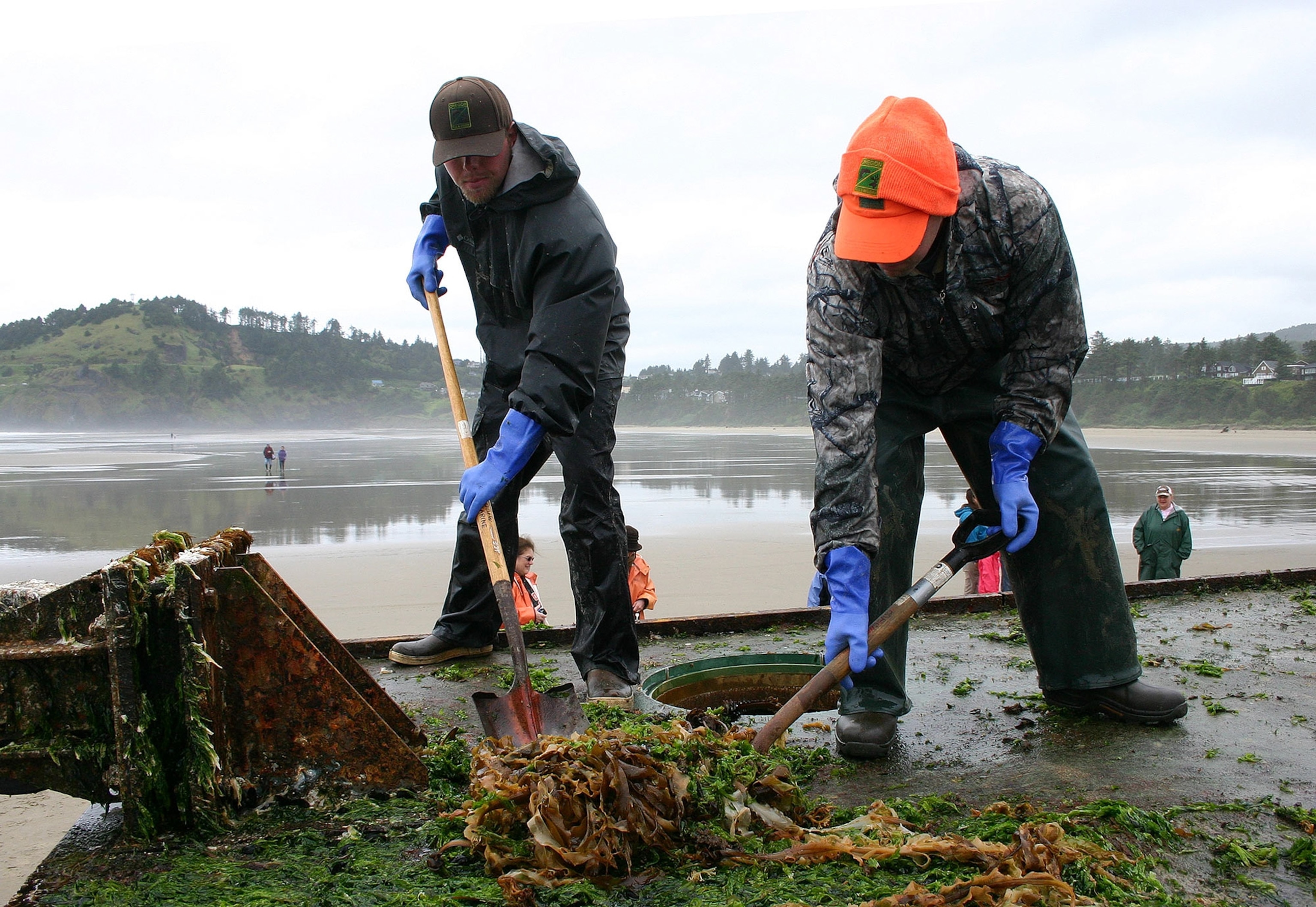 Japanese tsunami dock picture: structure on Oregon beach