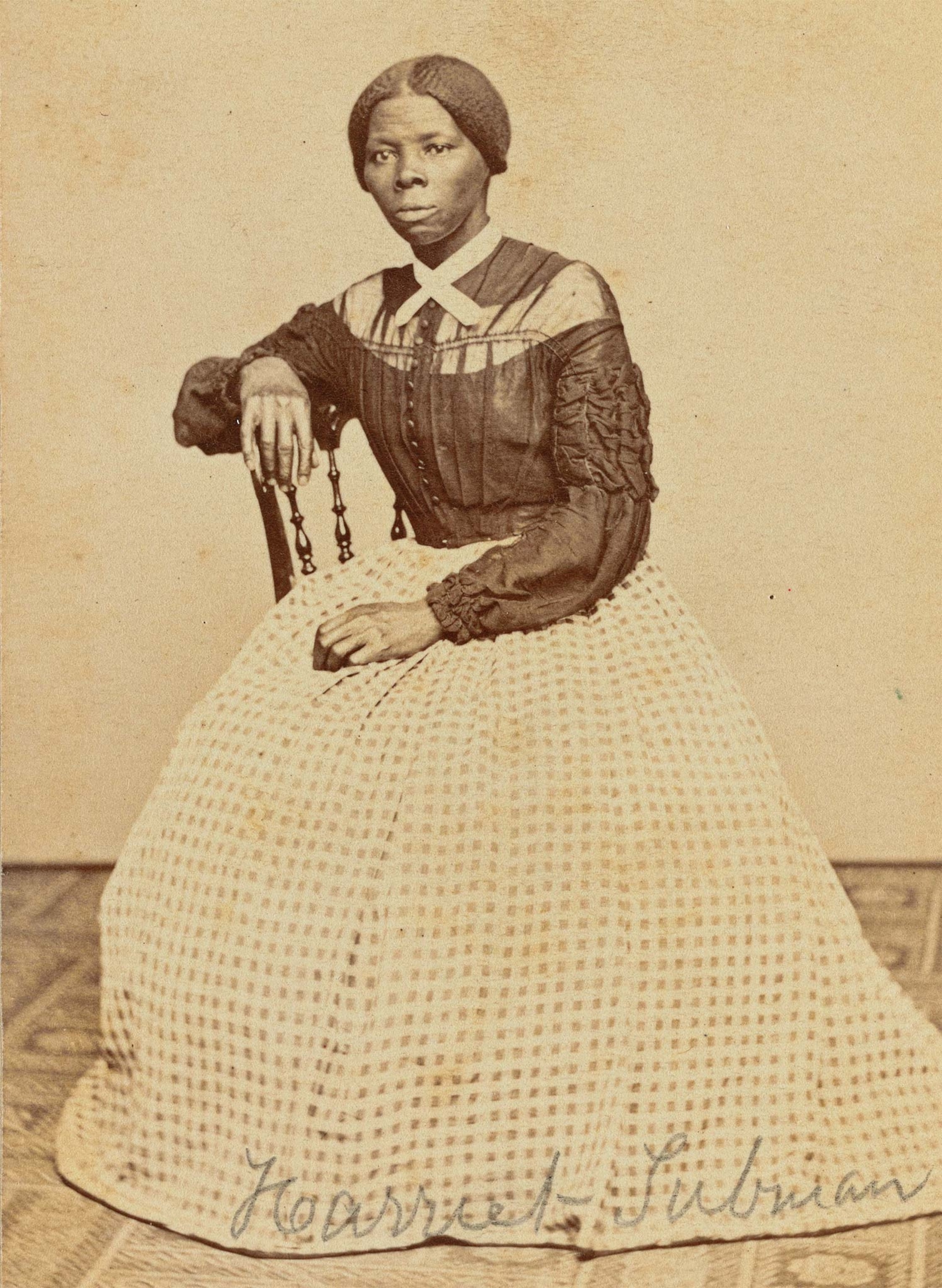Harriet Tubman photographed seated around 1868