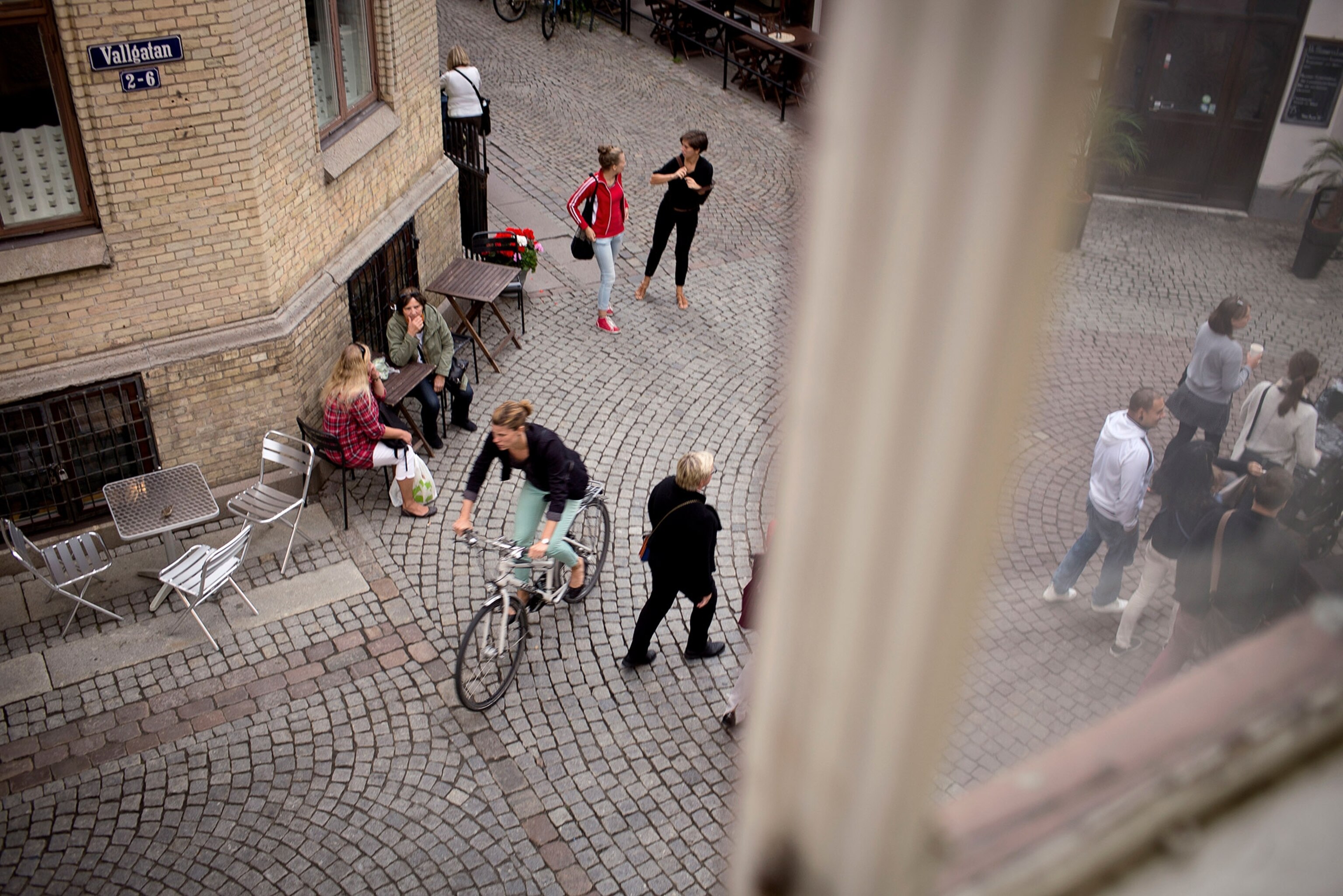 a busy street in Gothenburg, Sweden