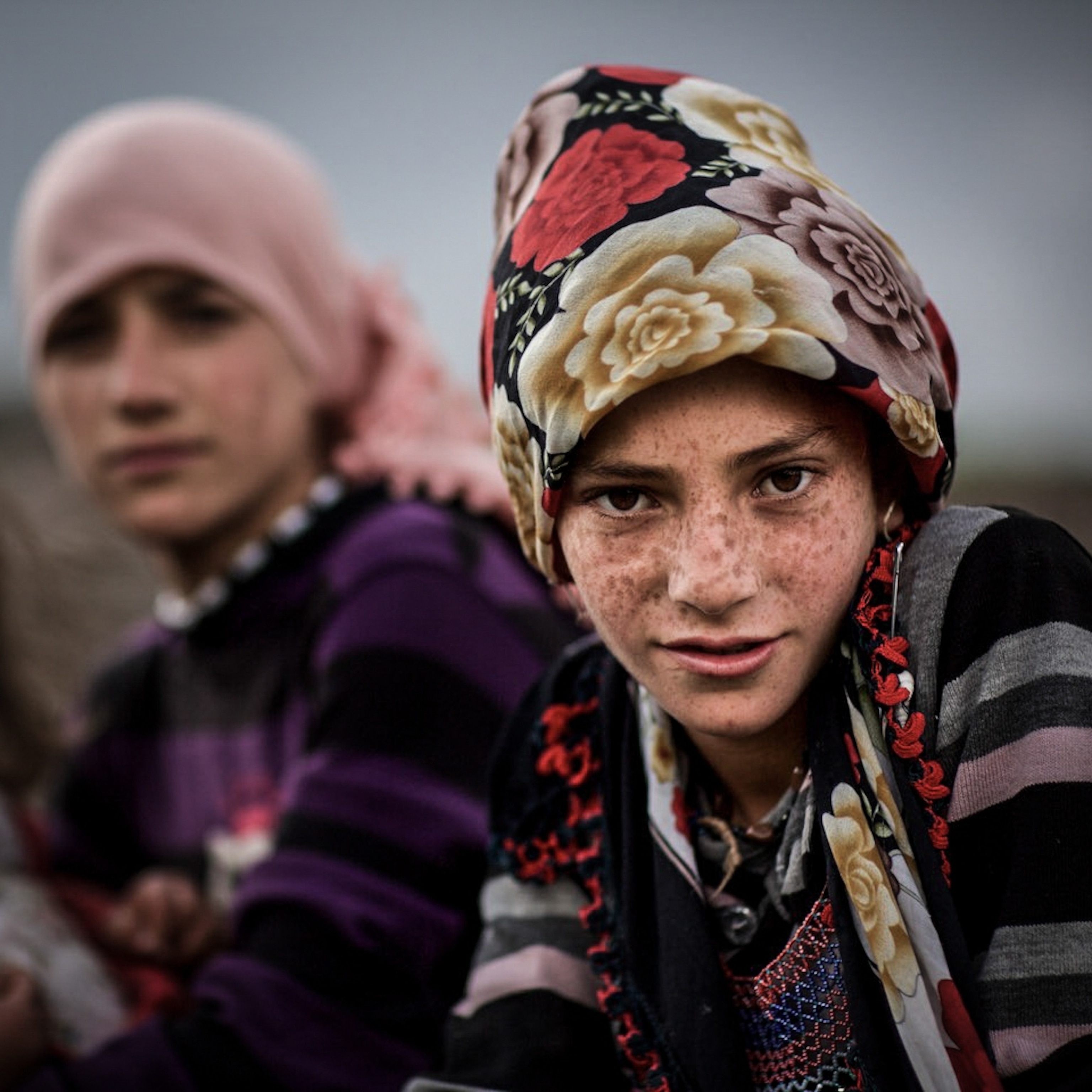 Turkish girls near Kars, Turkey