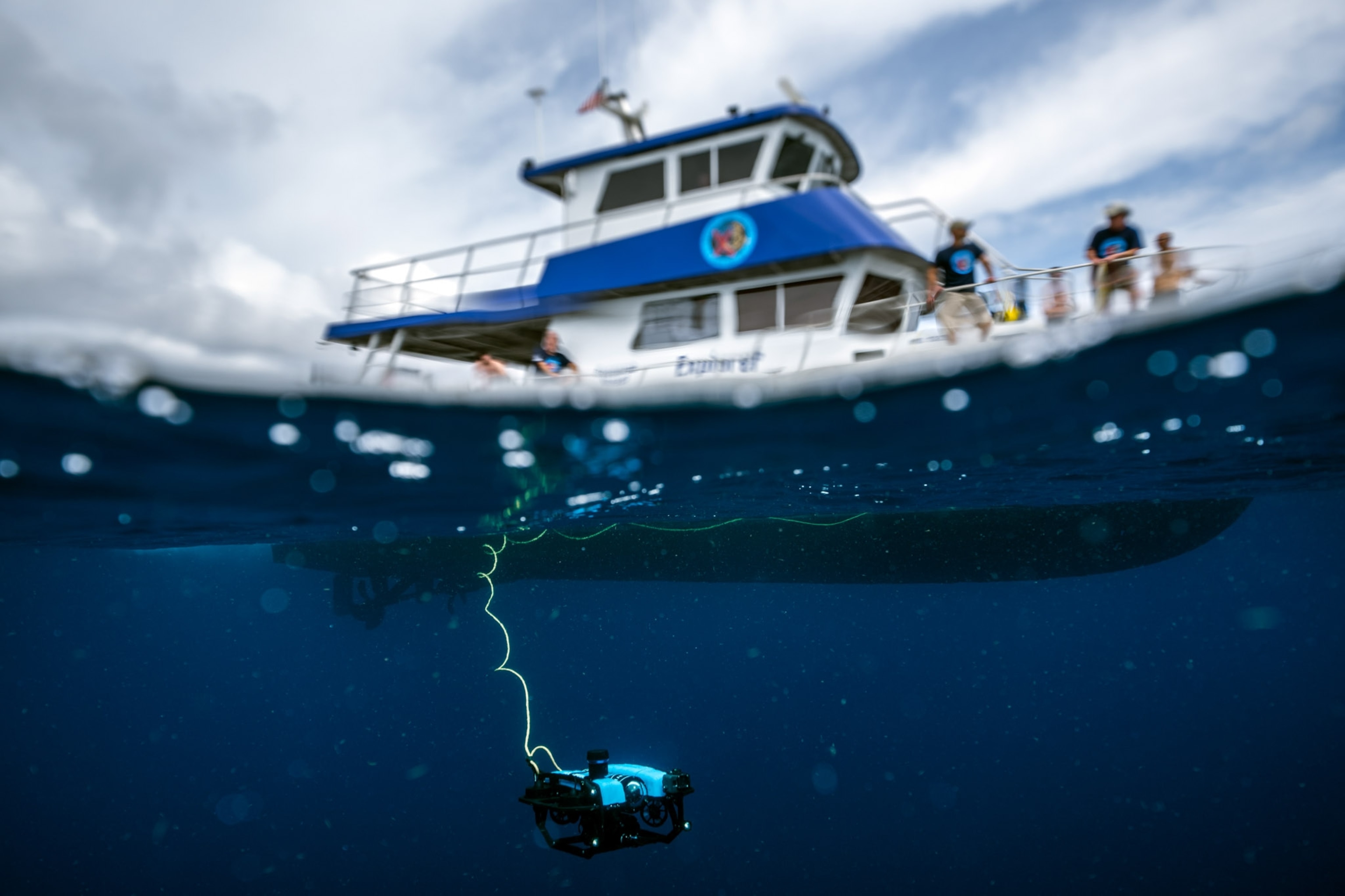 Research vessel. ROV