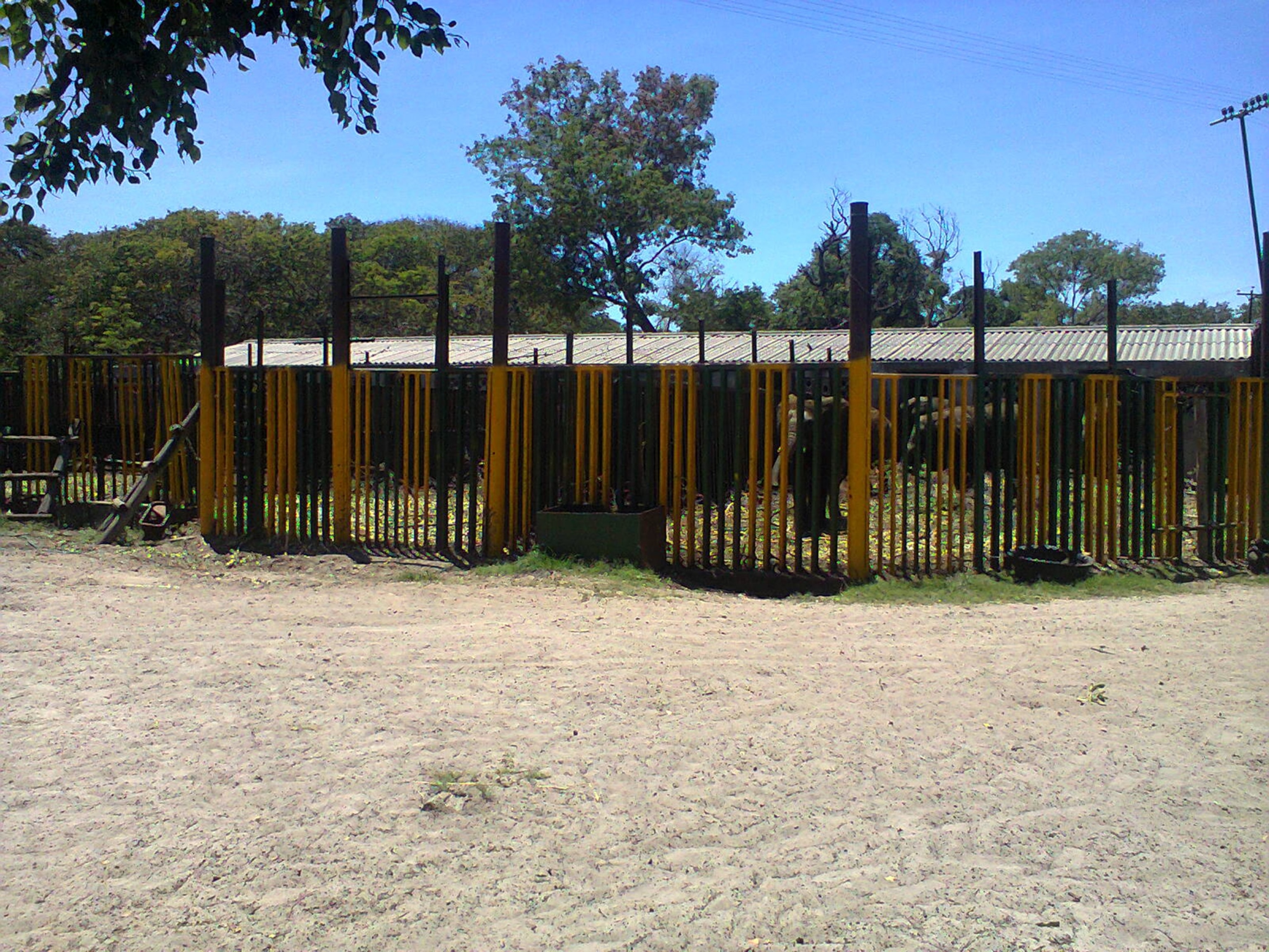 a couple of the enclosures used to confine the elephants