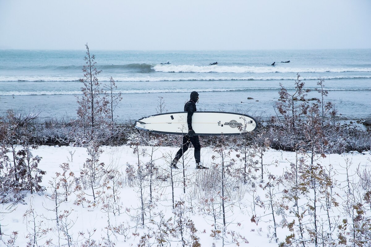 Can winter surfing in the Great Lakes survive climate change and pollution?