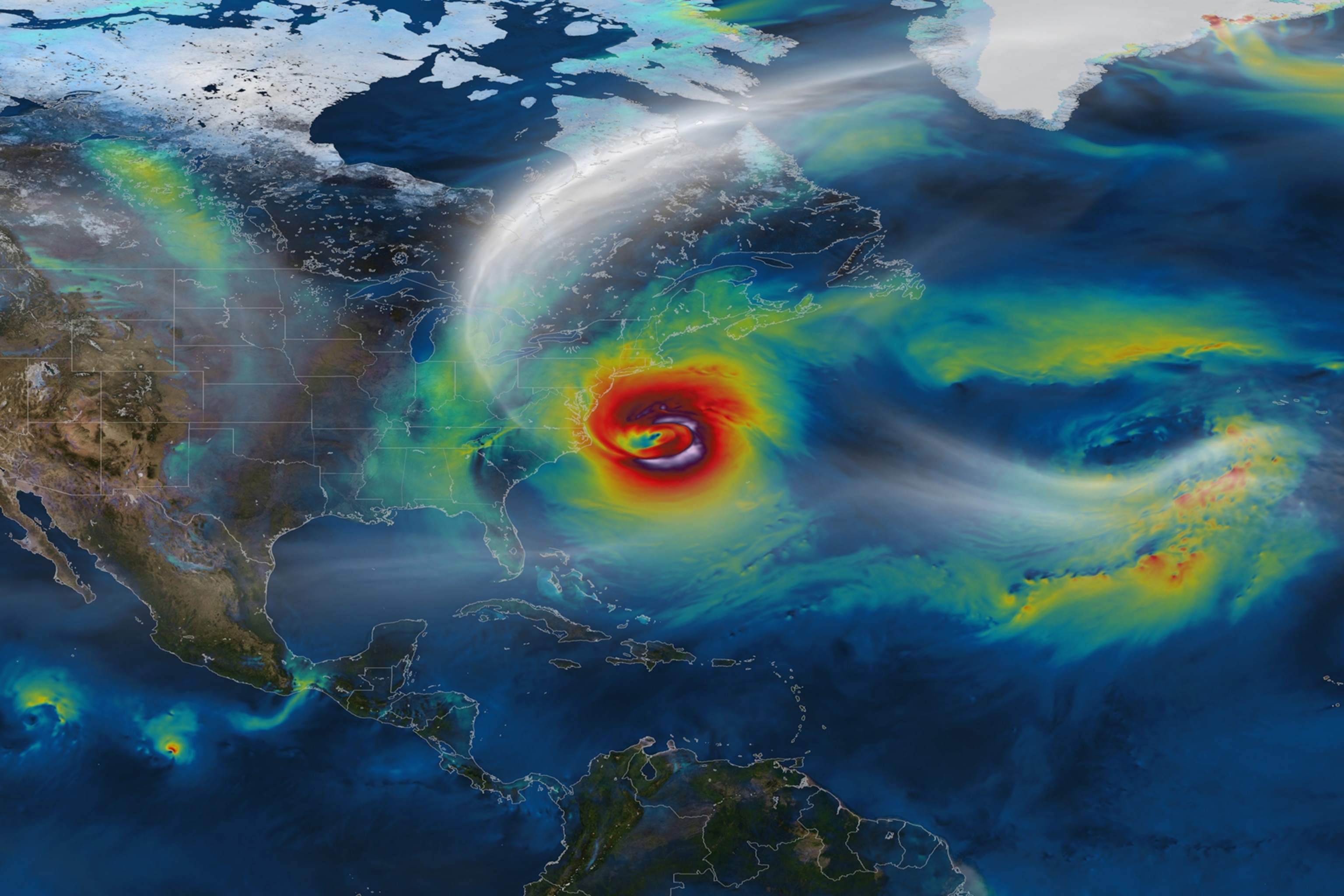 NASA computer model of Hurricane Sandy.