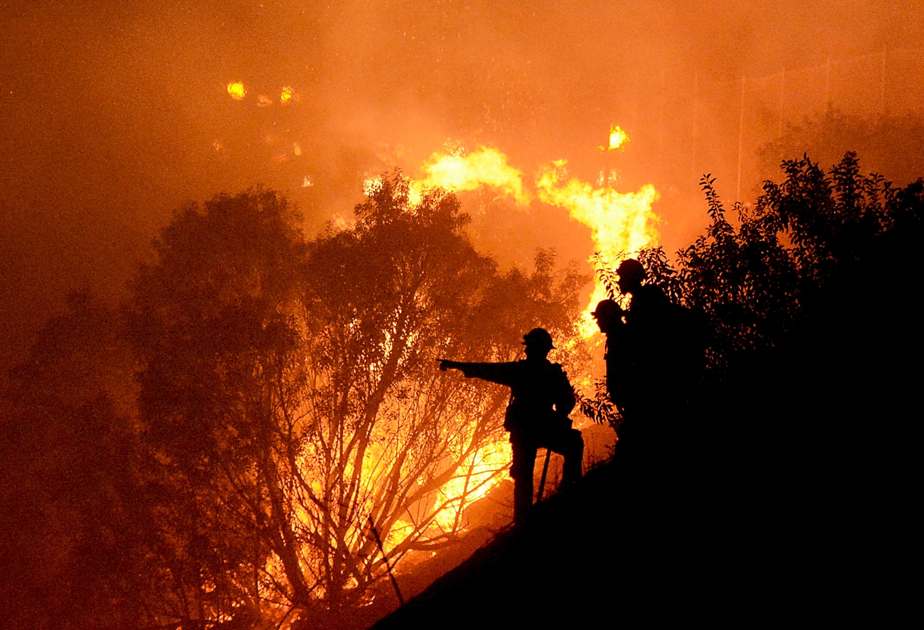 a wildfire in California.