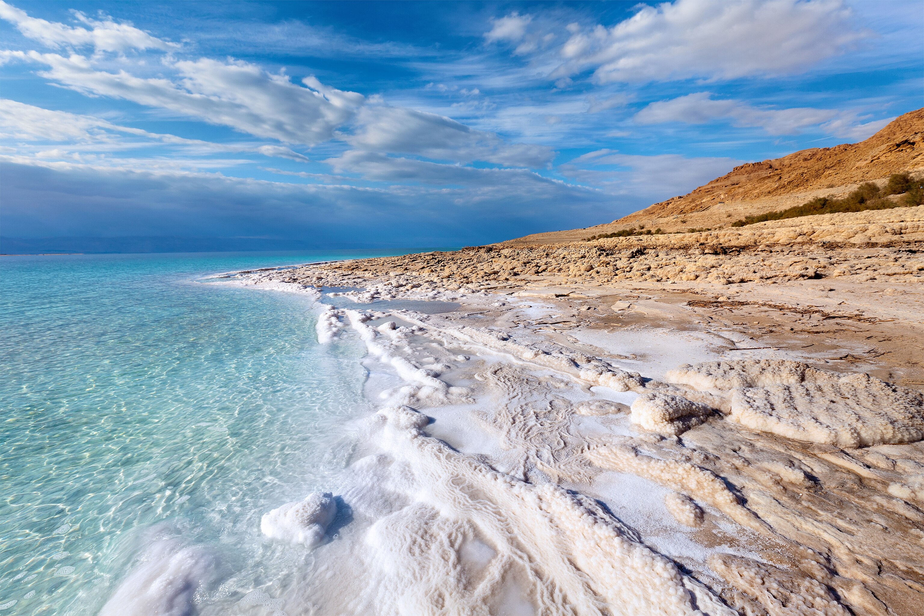 Dead Sea coastline in the Middle East
