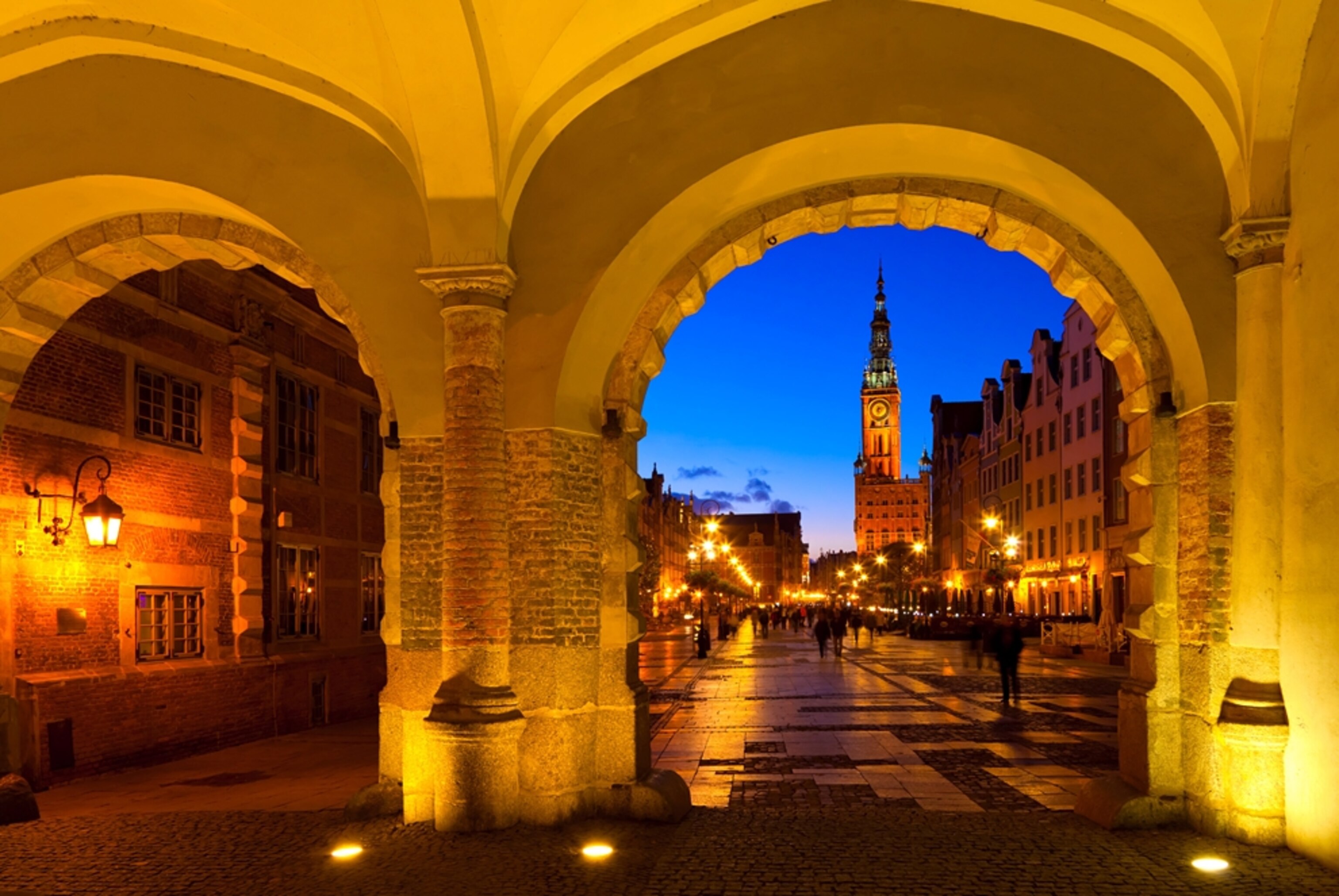 central Gdansk at night, Poland
