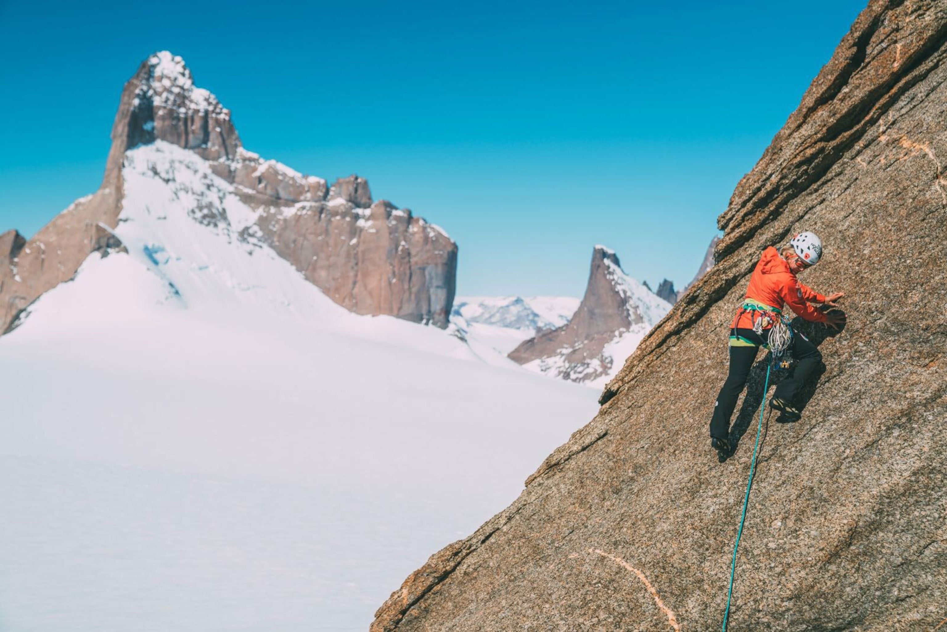 a climber in Antarctica