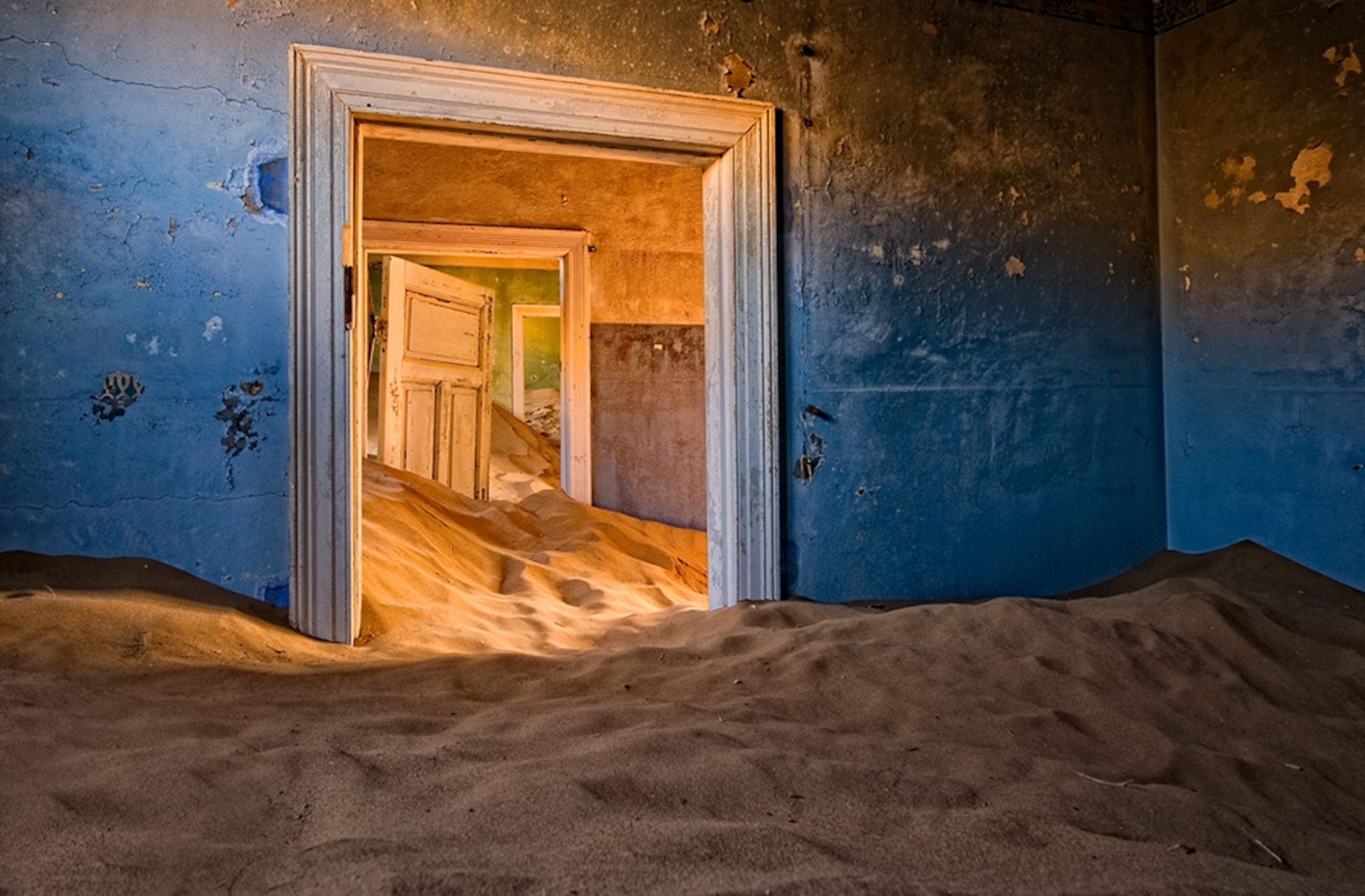 Namibia picture: desert ghost town -- for gallery related to Earth's population hitting seven billion