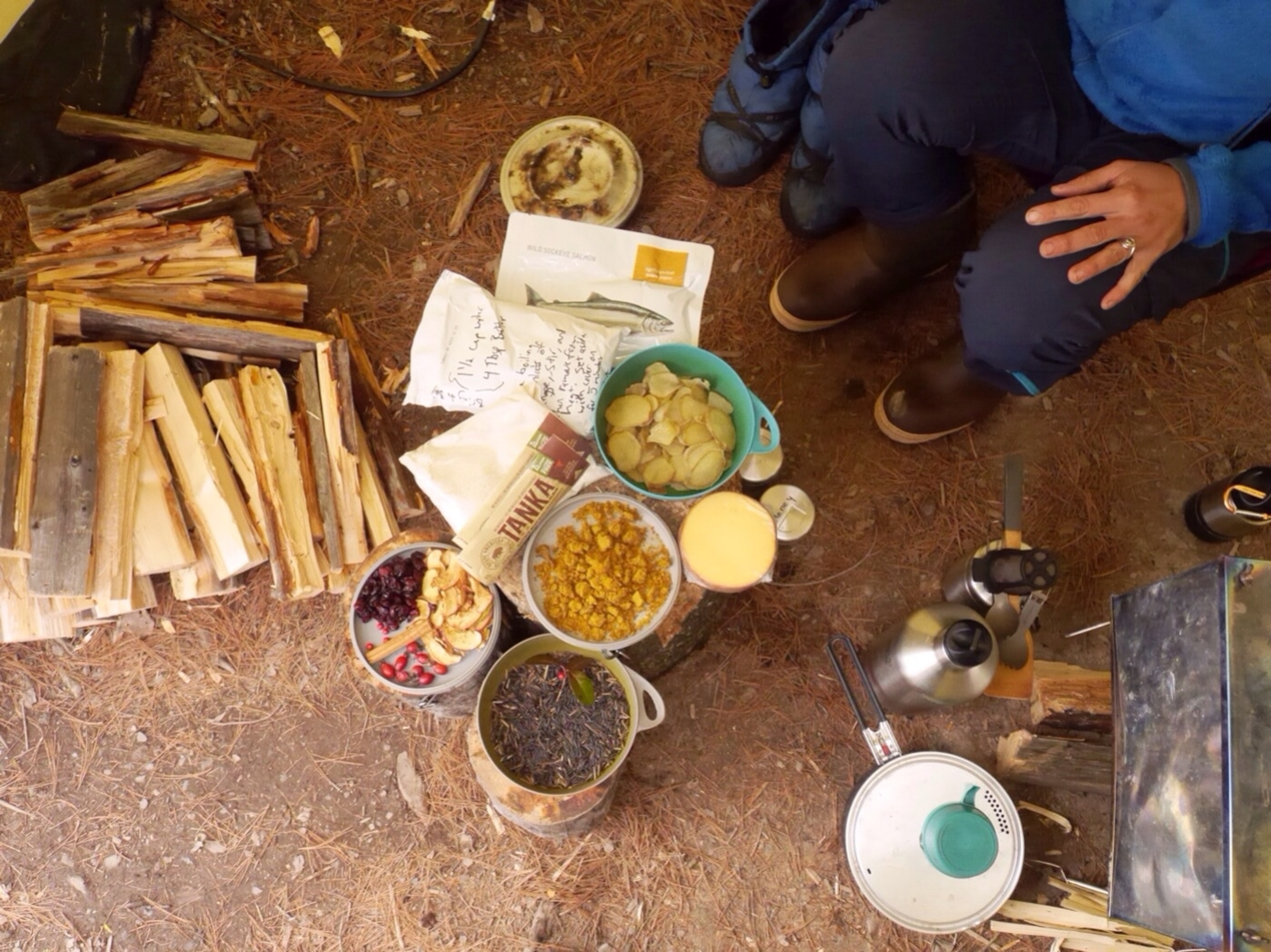 The Freemans used every, pot, pan, and vessel they have to organize and prepare their Thanksgiving feast. Photo by Dave Freeman