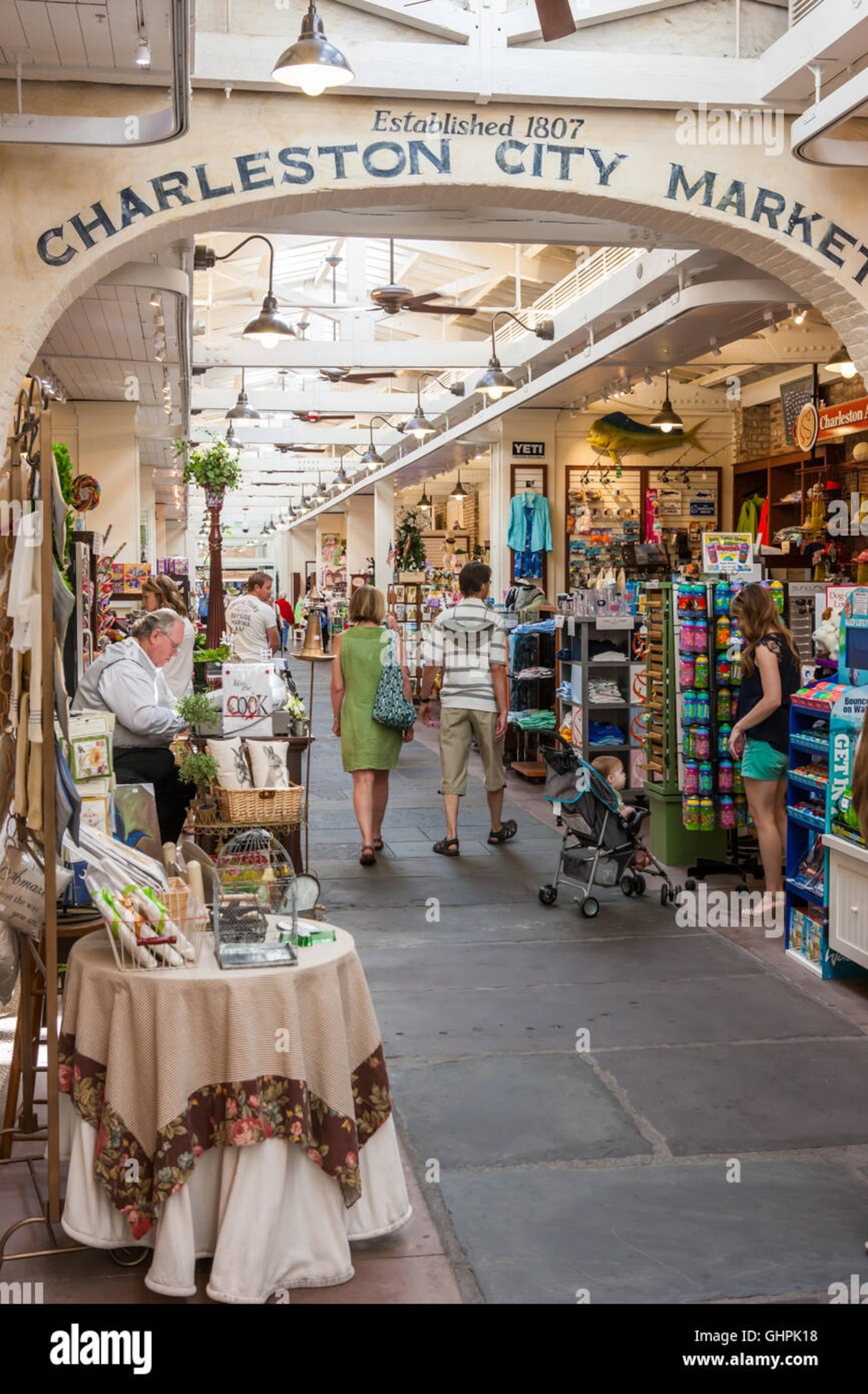 Interior view of the Charleston farmers market
