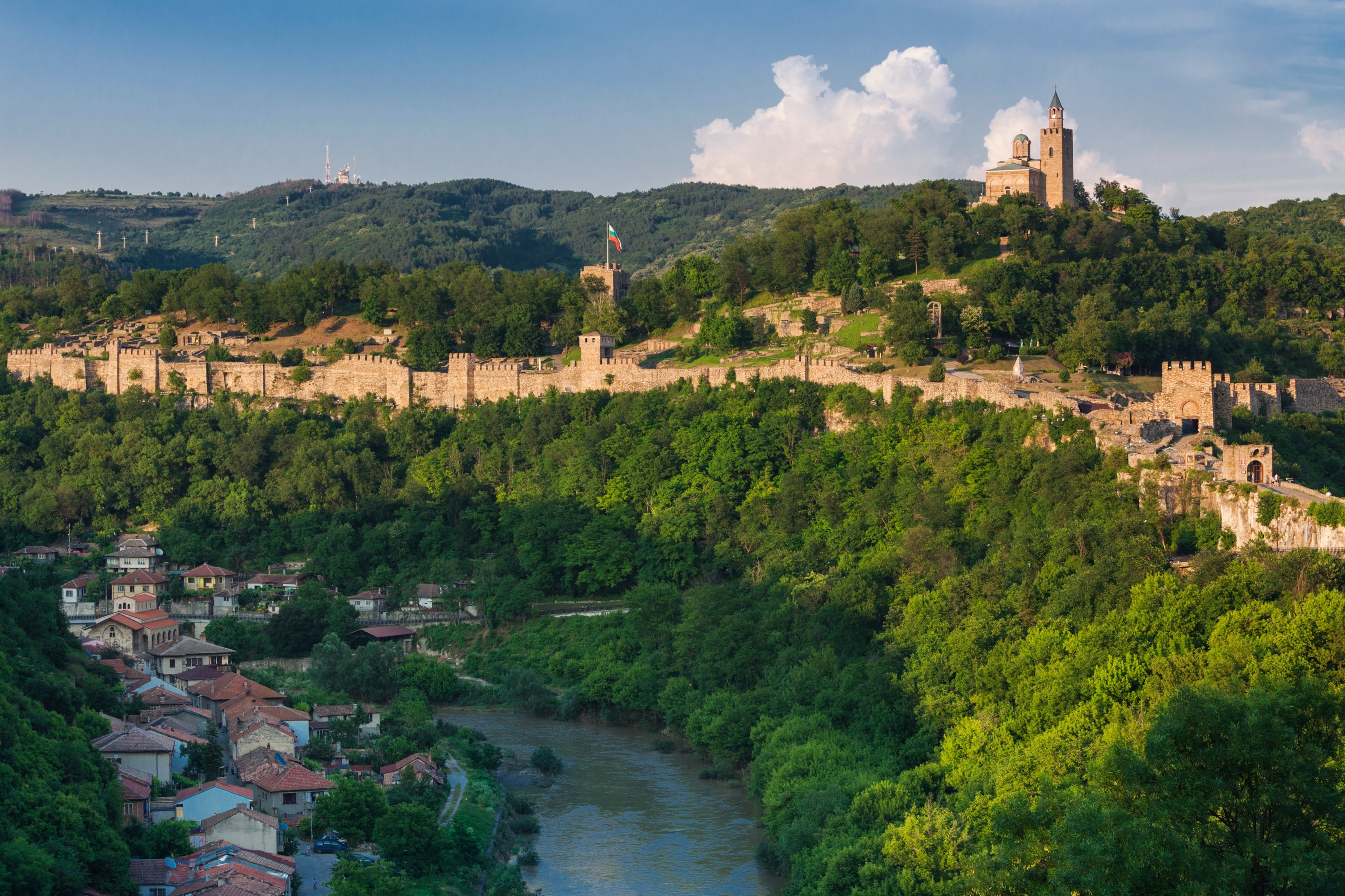 Tsarevets Fortress in Bulgaria overlooking Veliko Tarnovo