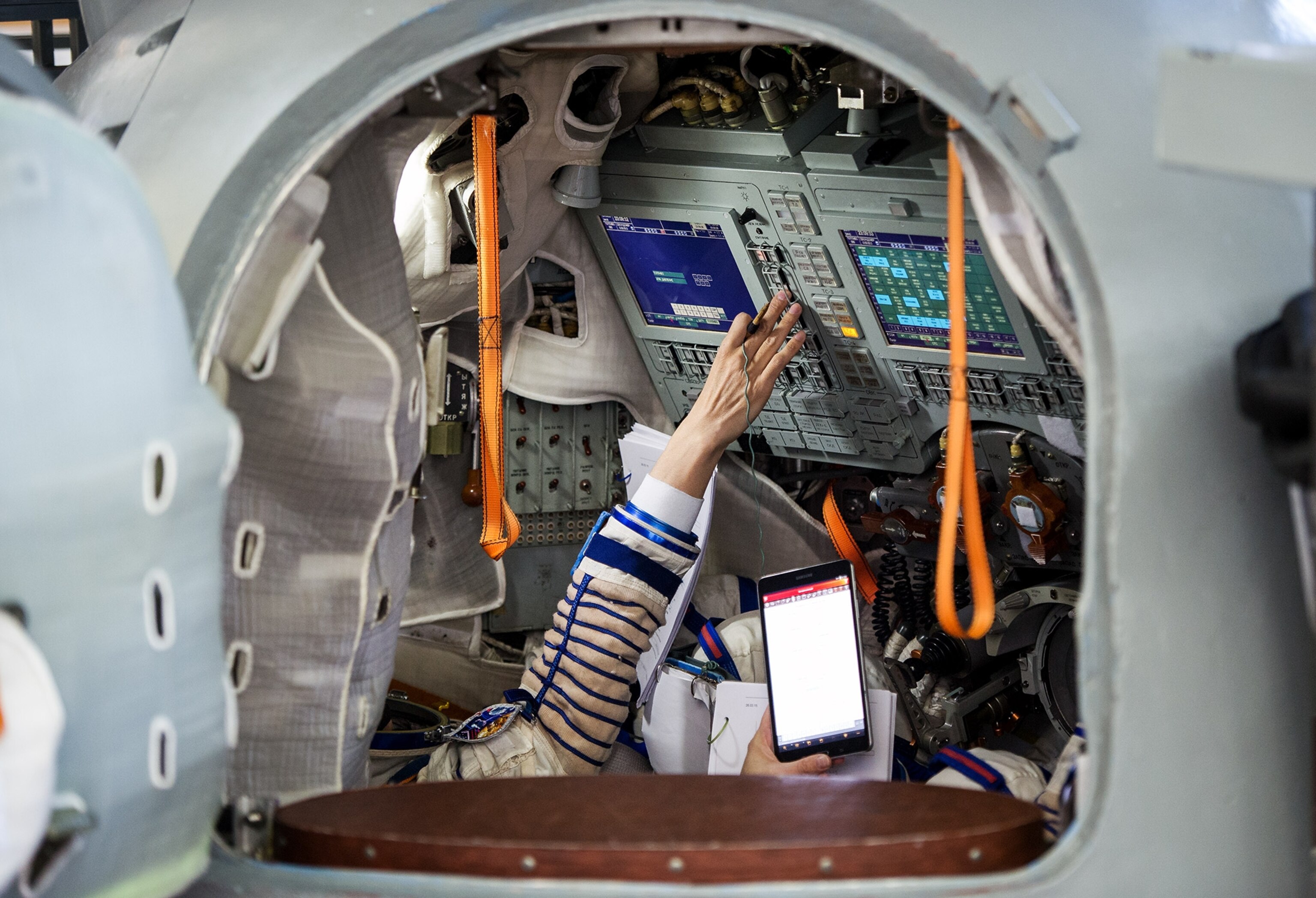 an astronaut participating in qualification exams