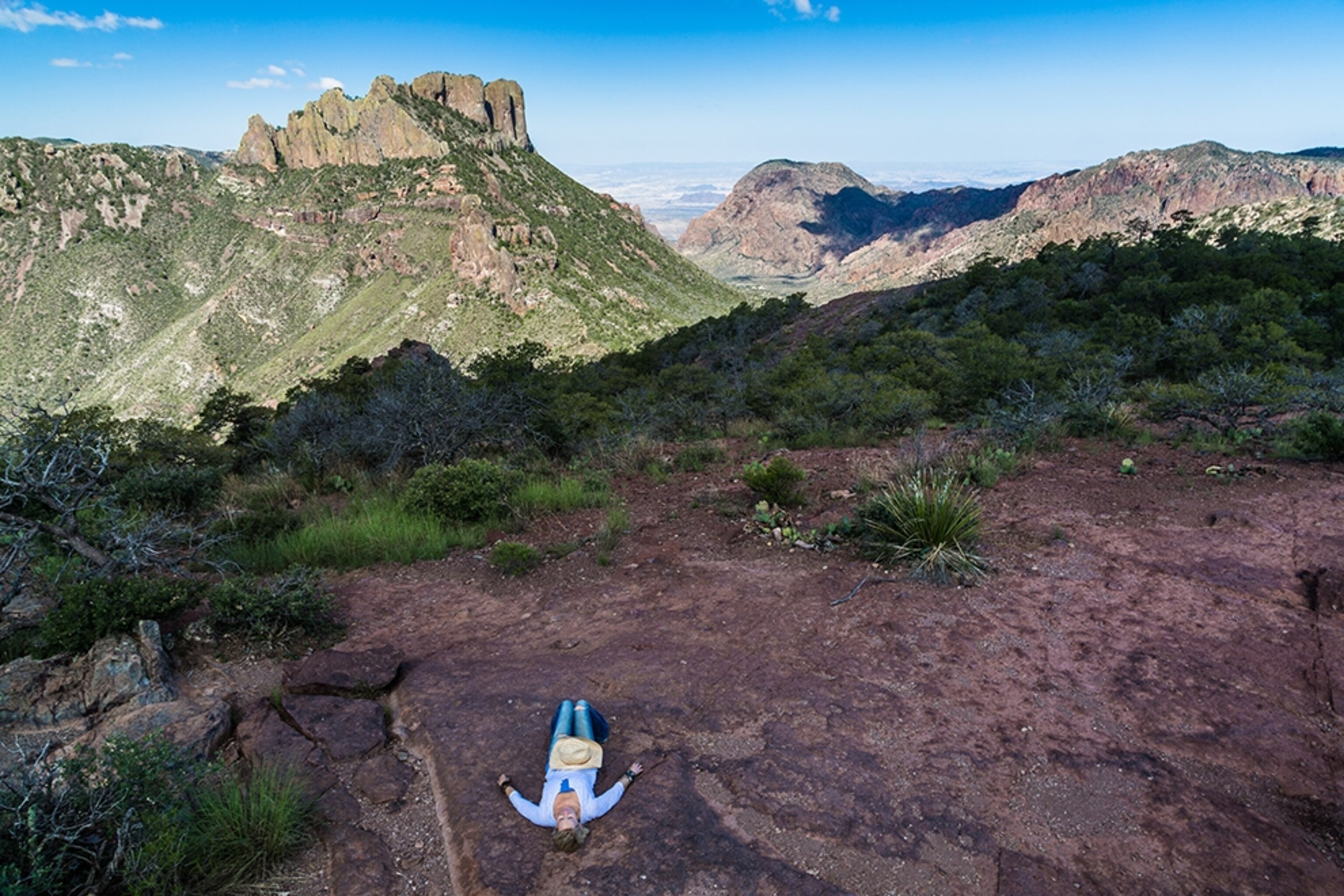 a woman on a rock in Big Bend National Park, Texas