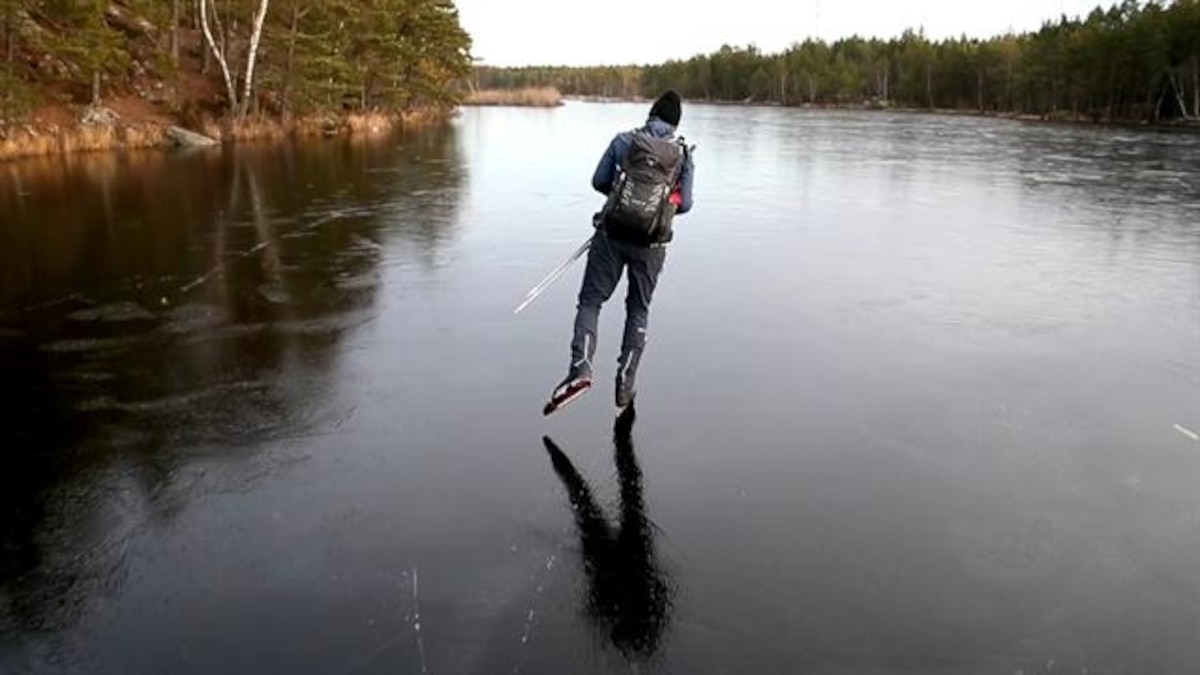 Nordic Ice Skating on Thin, Black Ice in Sweden Is an Art and a Science