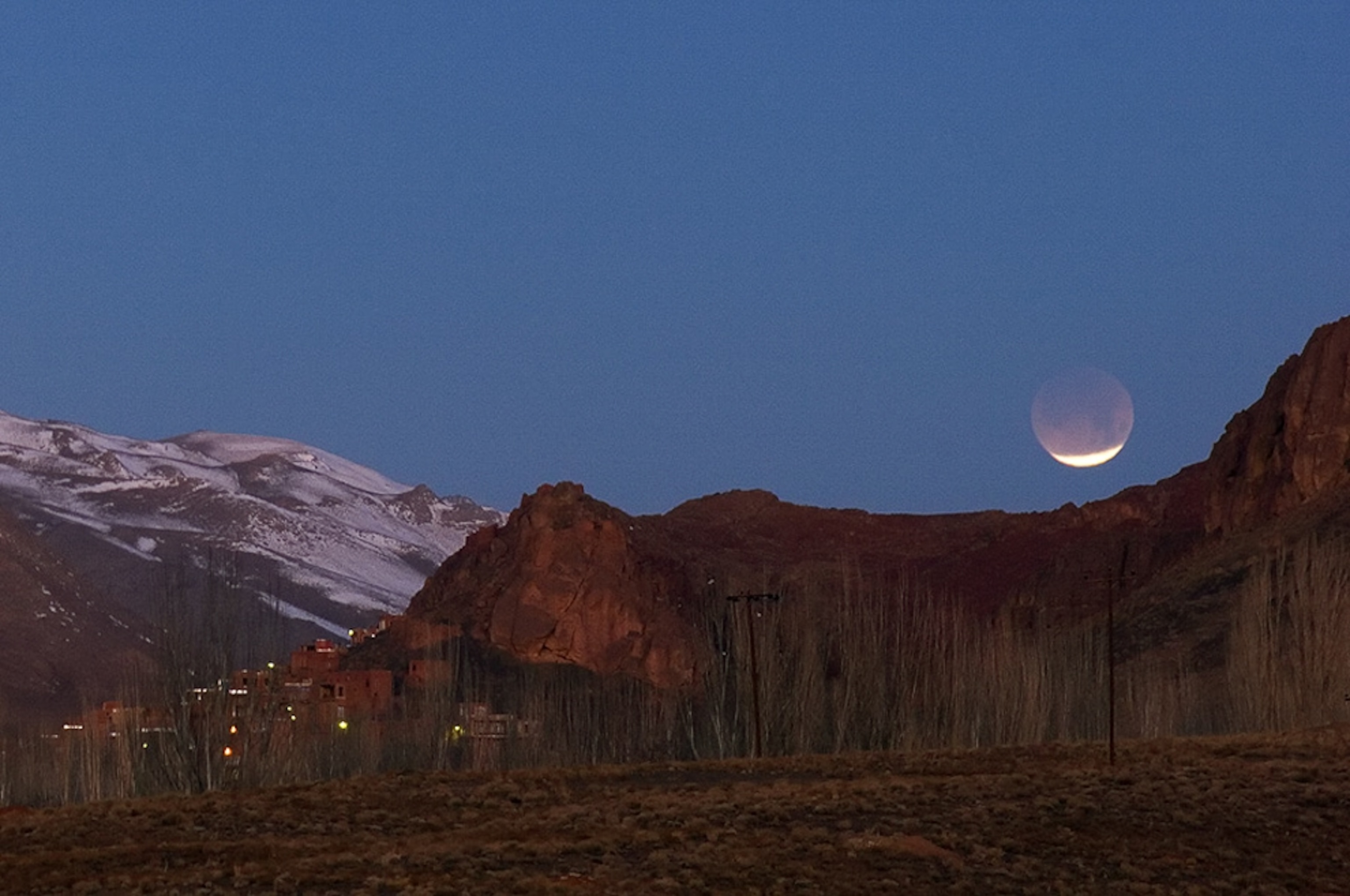 Lunar eclipse picture: A full moon being eclipsed as seen from Iran