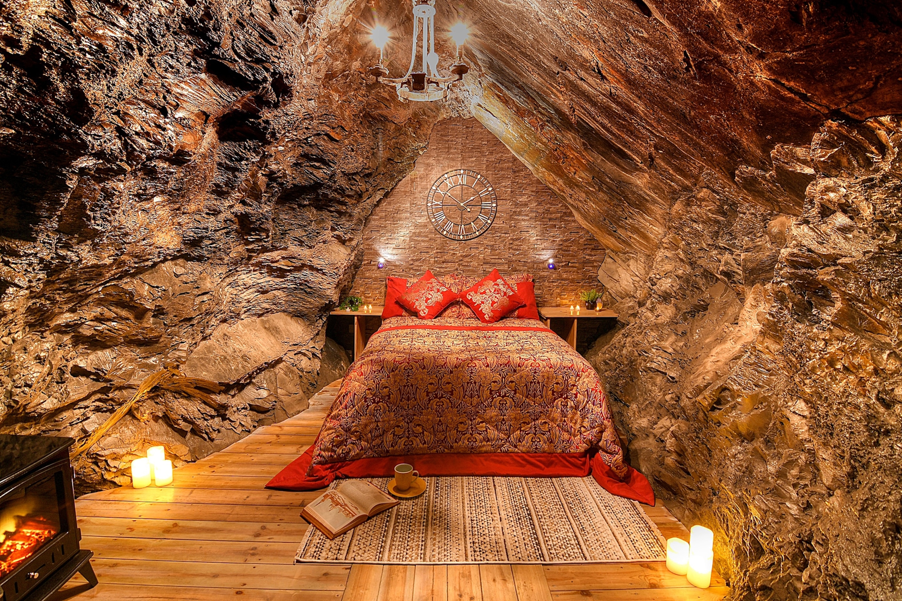 a bed in a slate mine