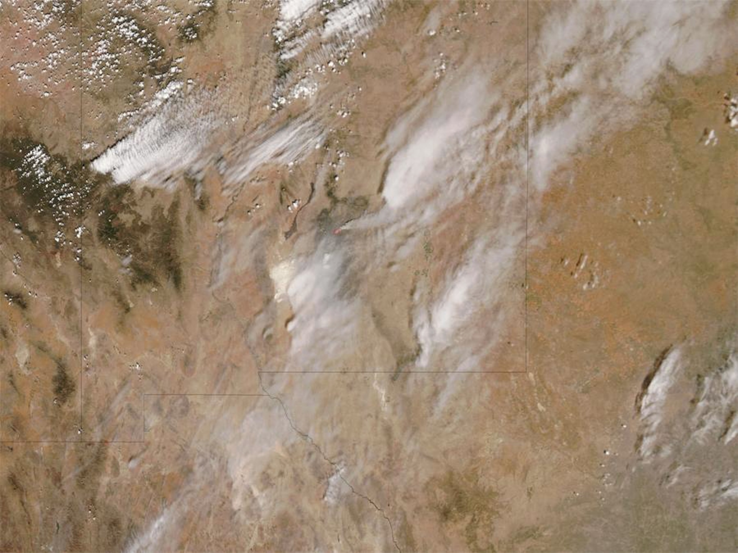 Satellite picture of a wildfire in New Mexico