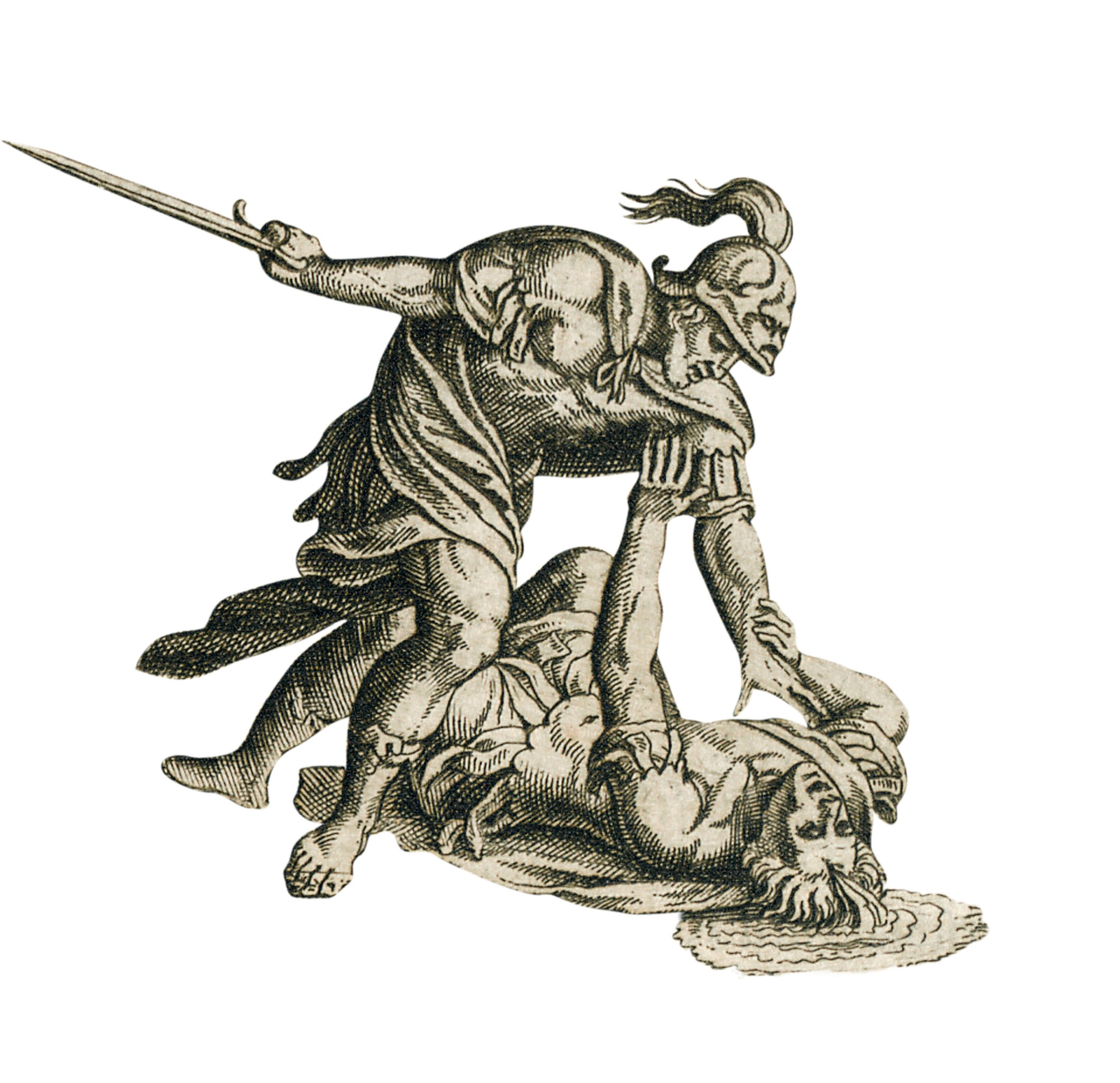 An engraving depicts Romulus killing his twin brother, Remus.