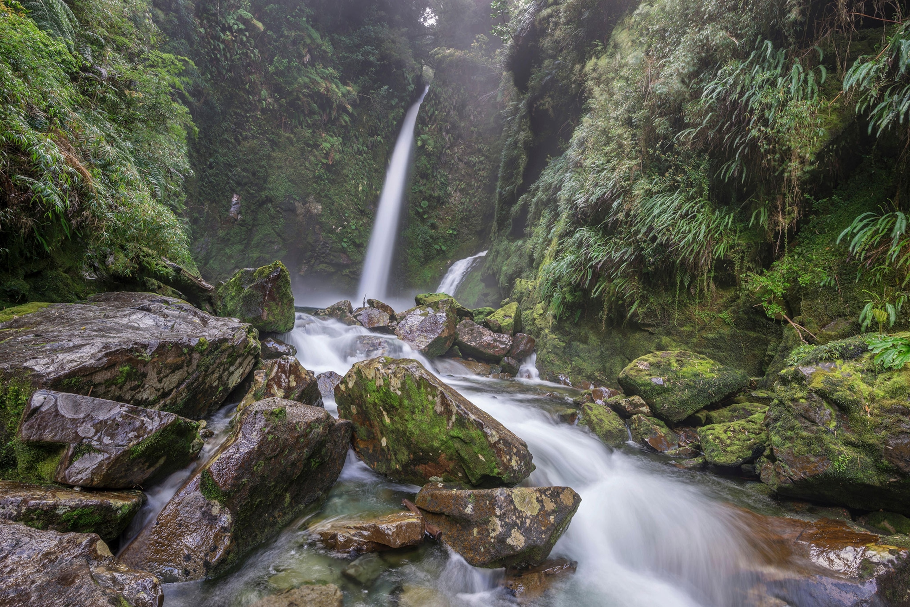 Atlas waterfall in Pumalin Park, Chaiten, Los Lagos Region, Chile