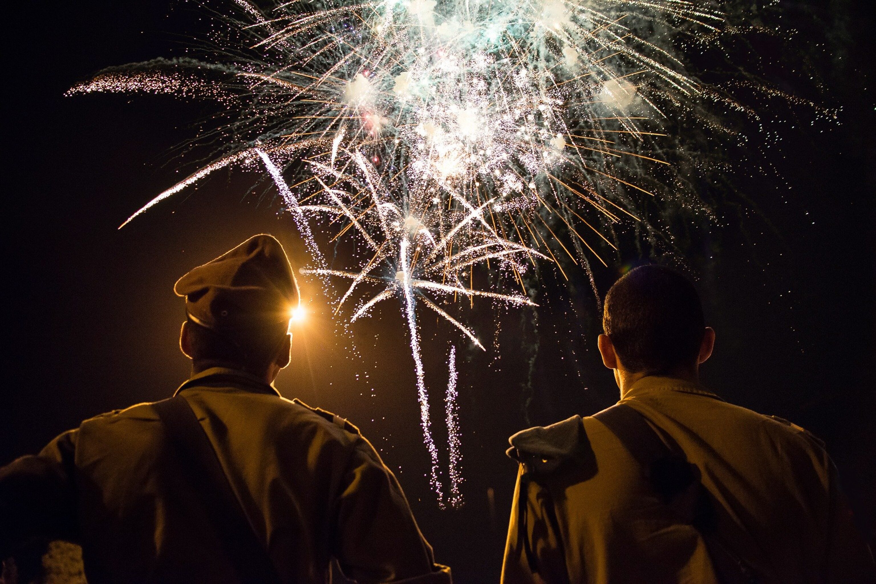 people watching fireworks, Israel