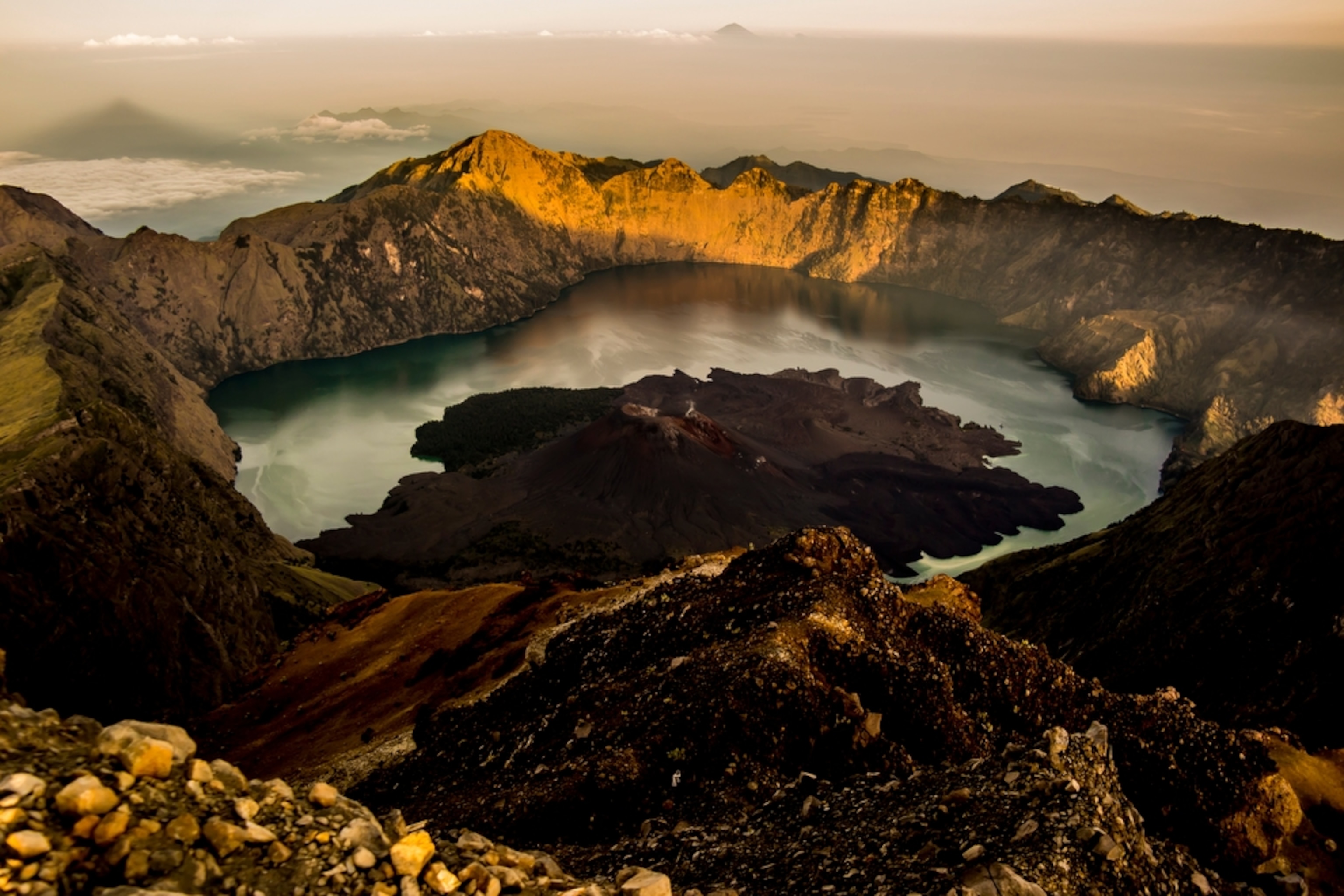 volcanic crater in Indonesia
