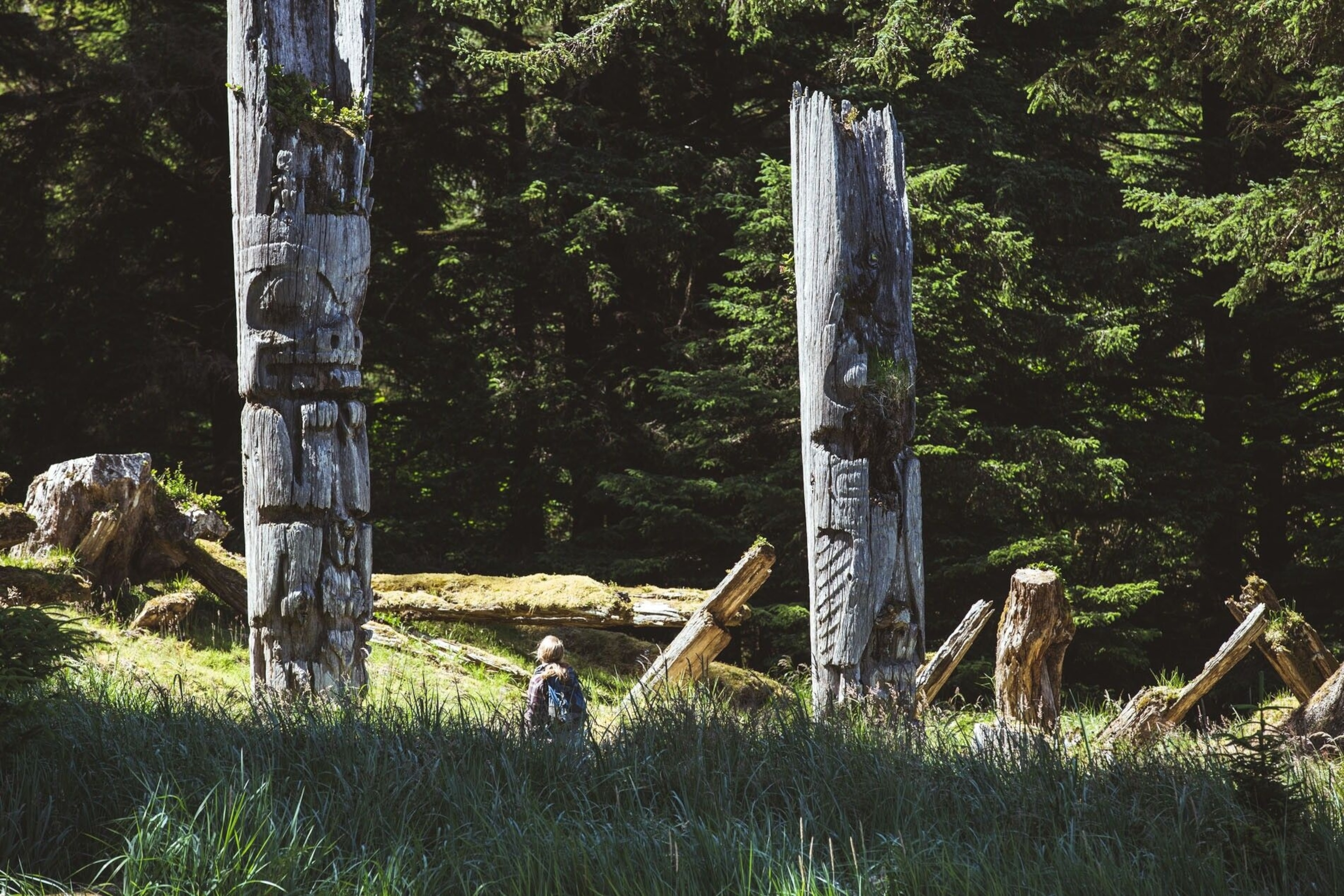 Many of Haida Gwaii's totem poles are thousands of years old, traditionally used by the Haida people to express kinship groups, history and to welcome visitors.