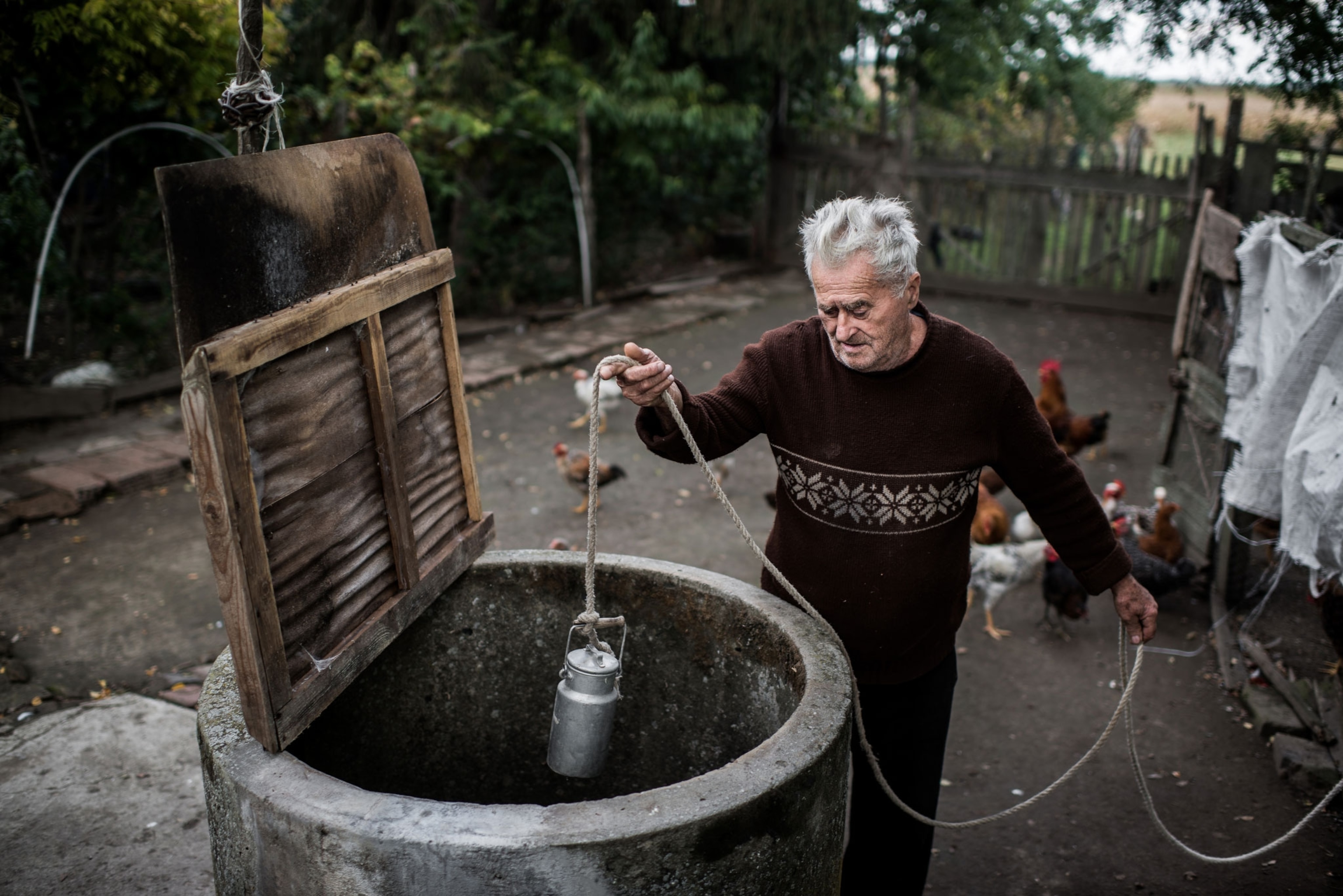 Jani storing his insulin in the well.
